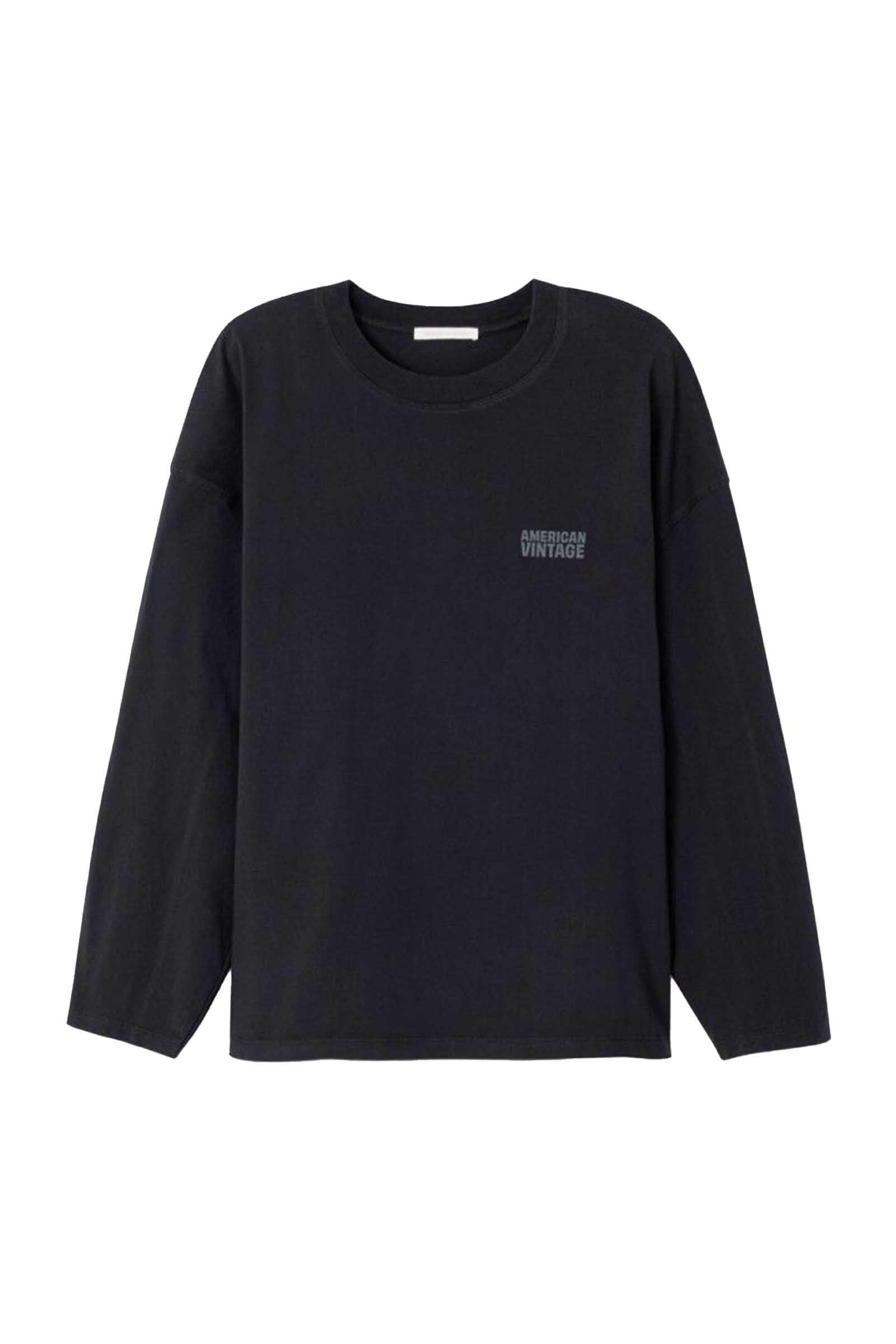 Dames t-shirt lange mouw zwart