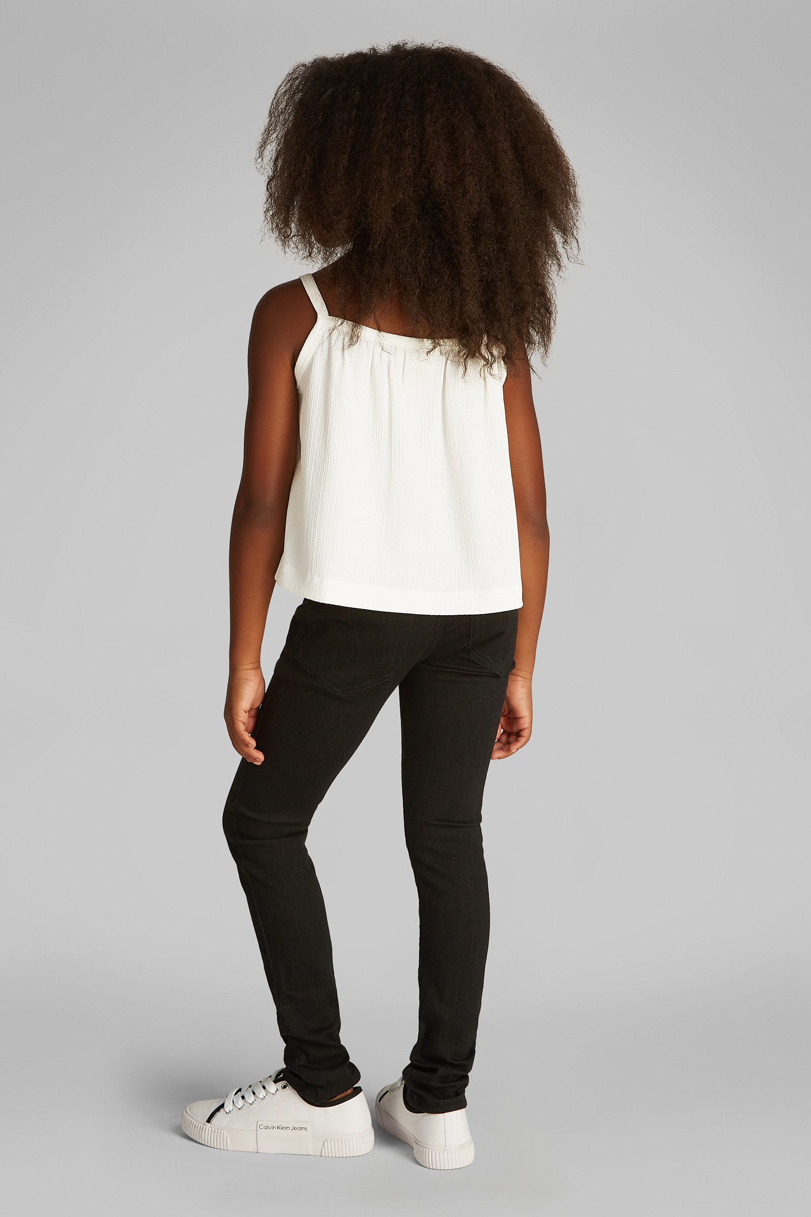 Calvin Klein Crinkle strap top Ecru-1 3