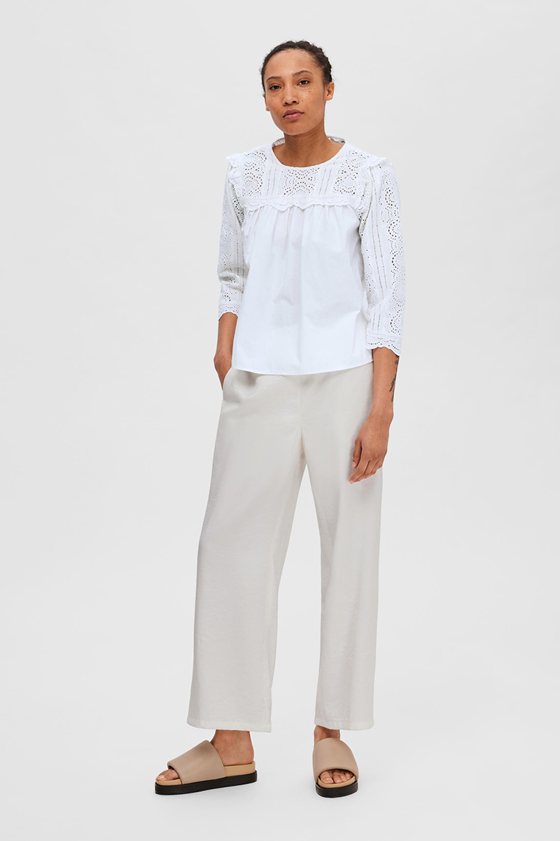 Selected SLFDESIREE  MW PANT B Wit-1 2