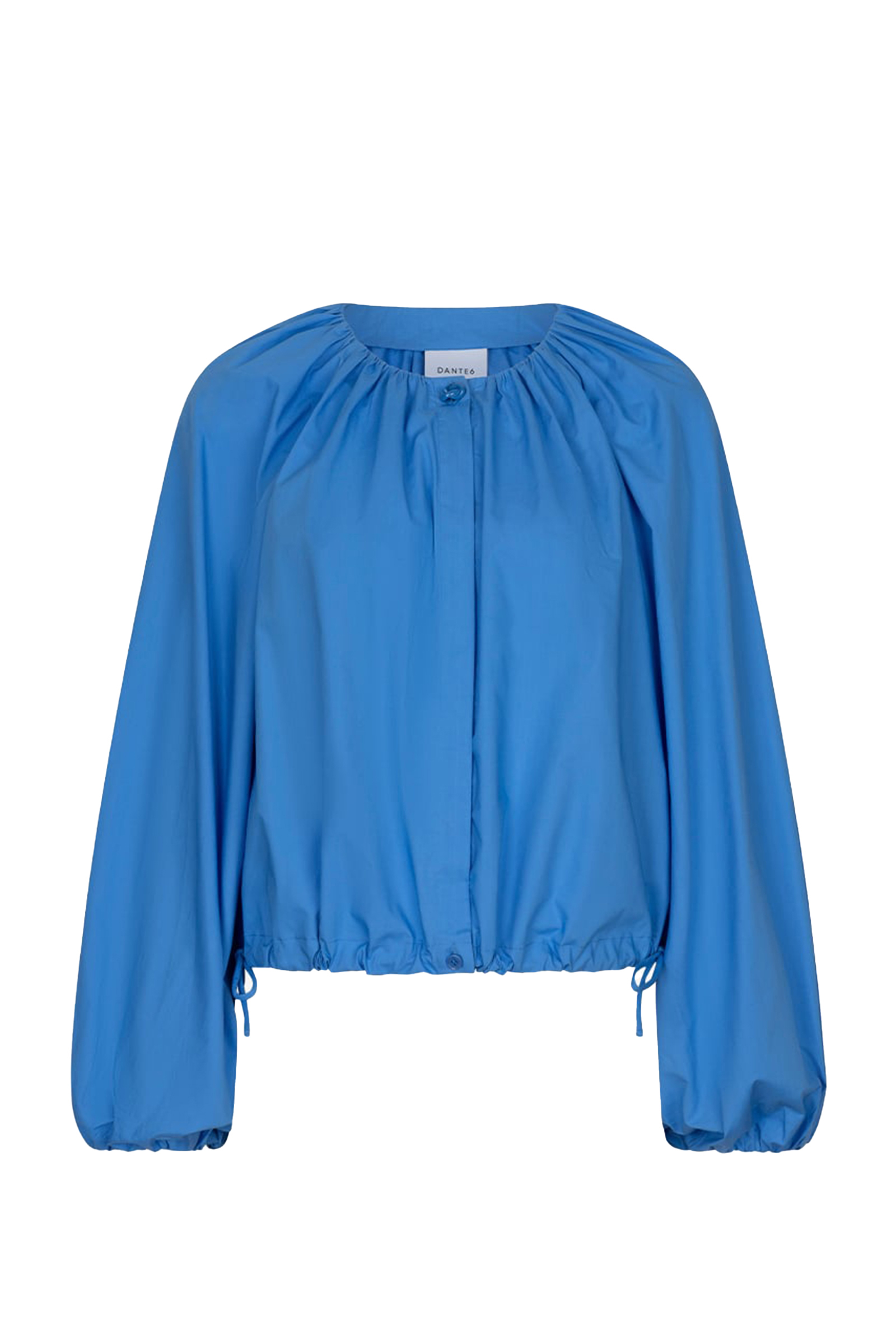 Dames blouse lange mouw blauw