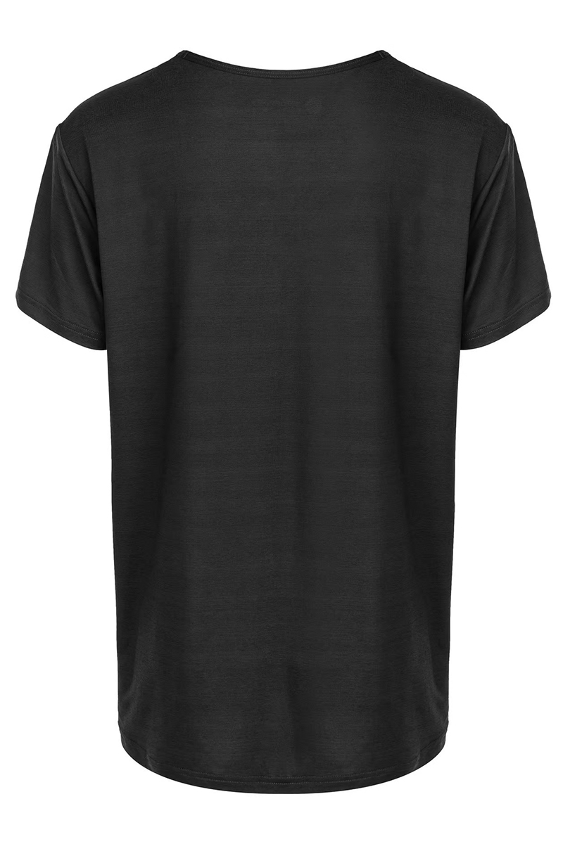 Fitness dames t-shirt km zwart
