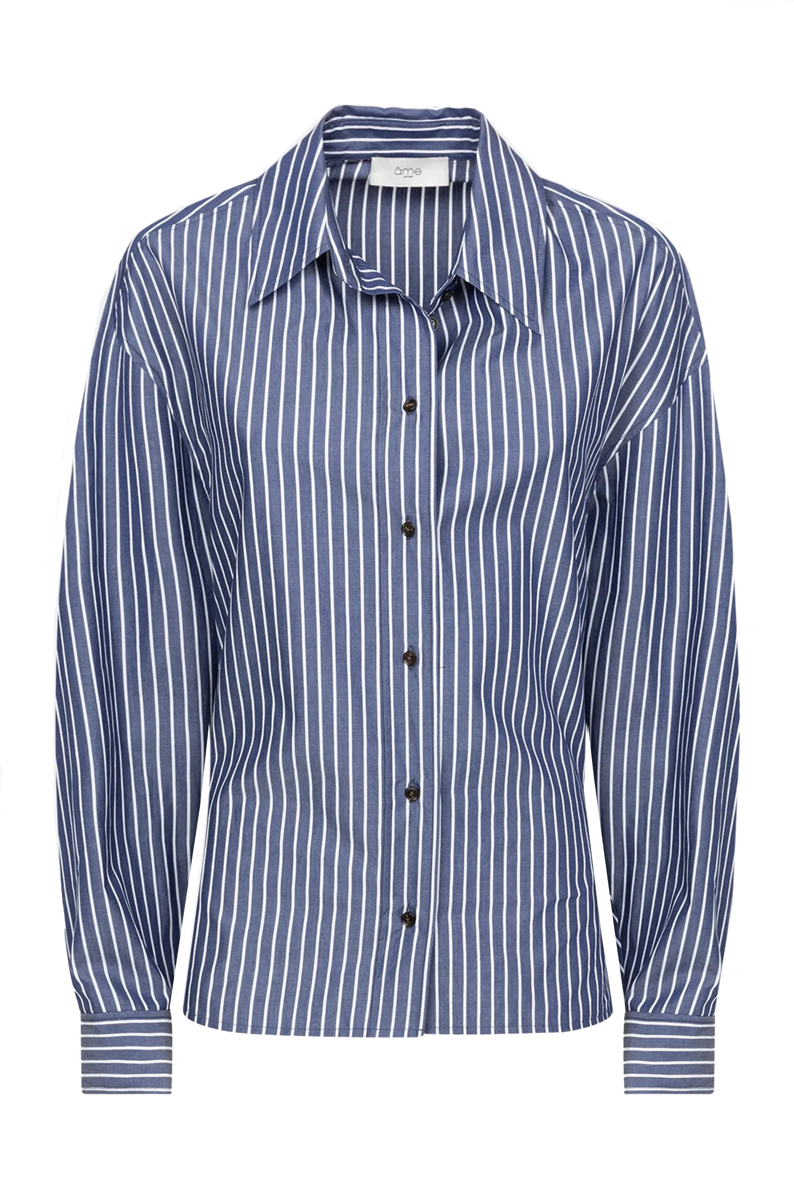 Dames blouse lange mouw blauw