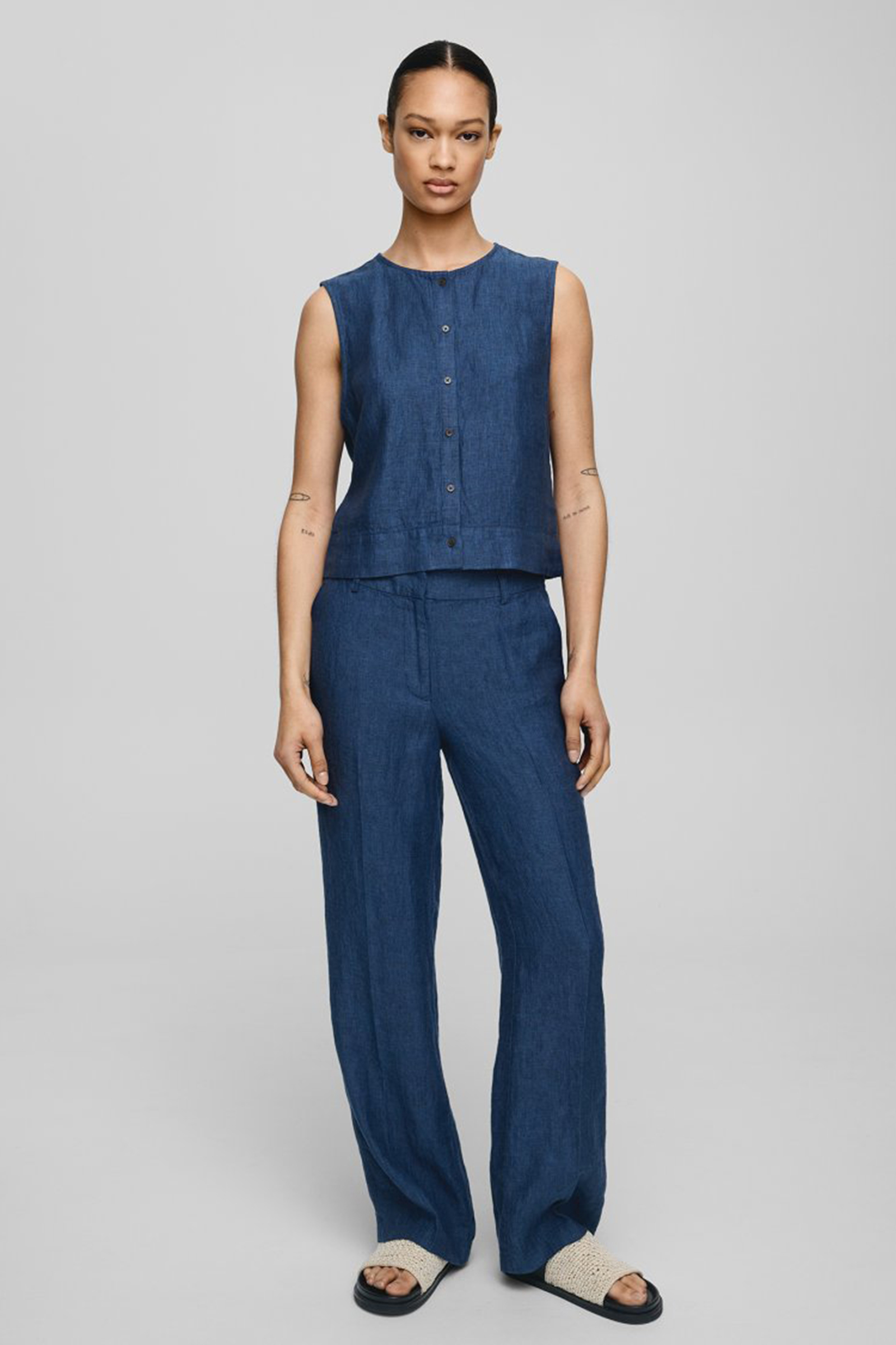 Dames broek blauw