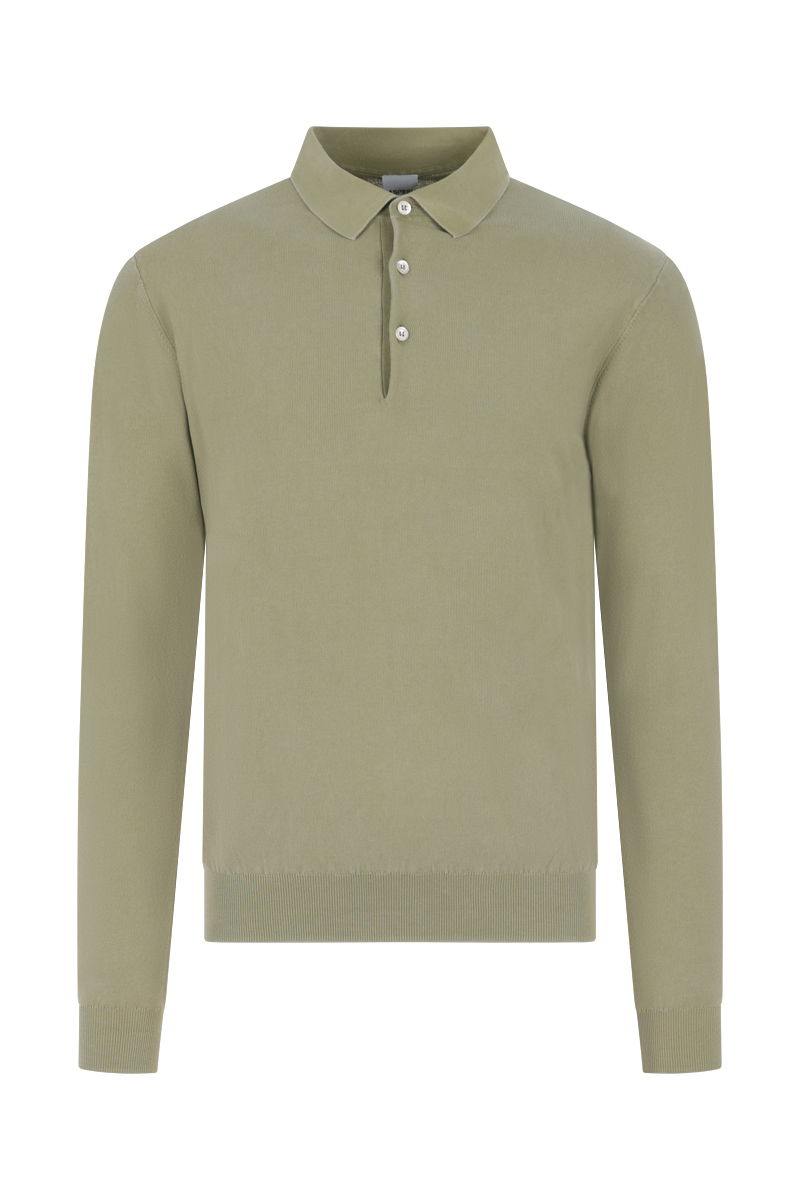 Heren polo lange mouw groen