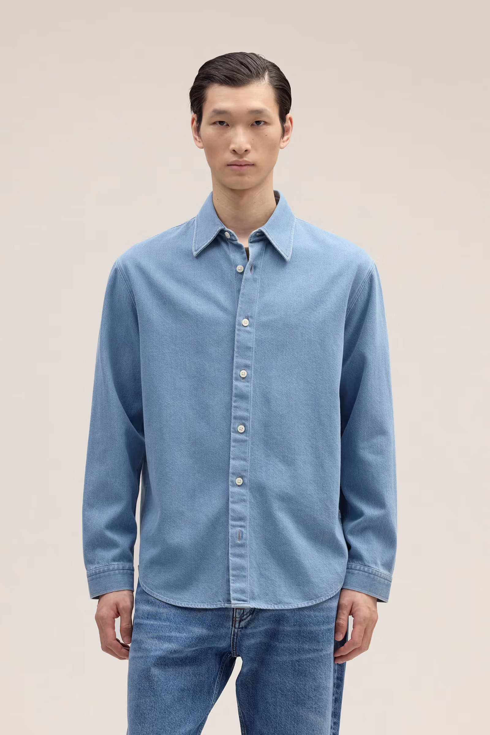 Heren overhemd lm casual blauw