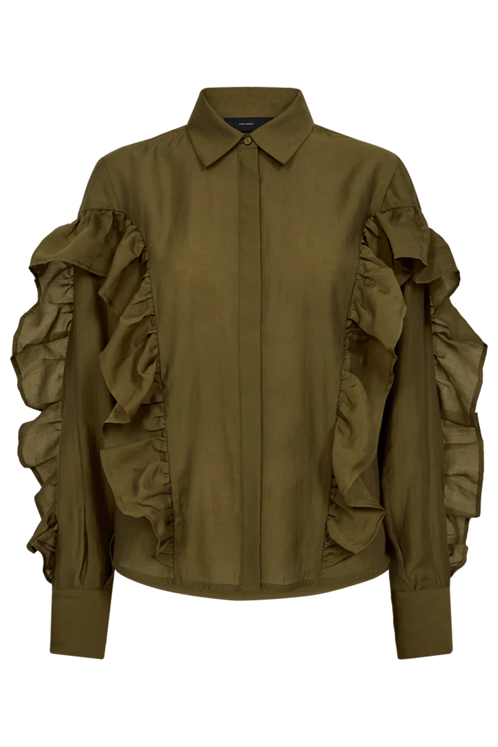 Dames blouse lange mouw groen