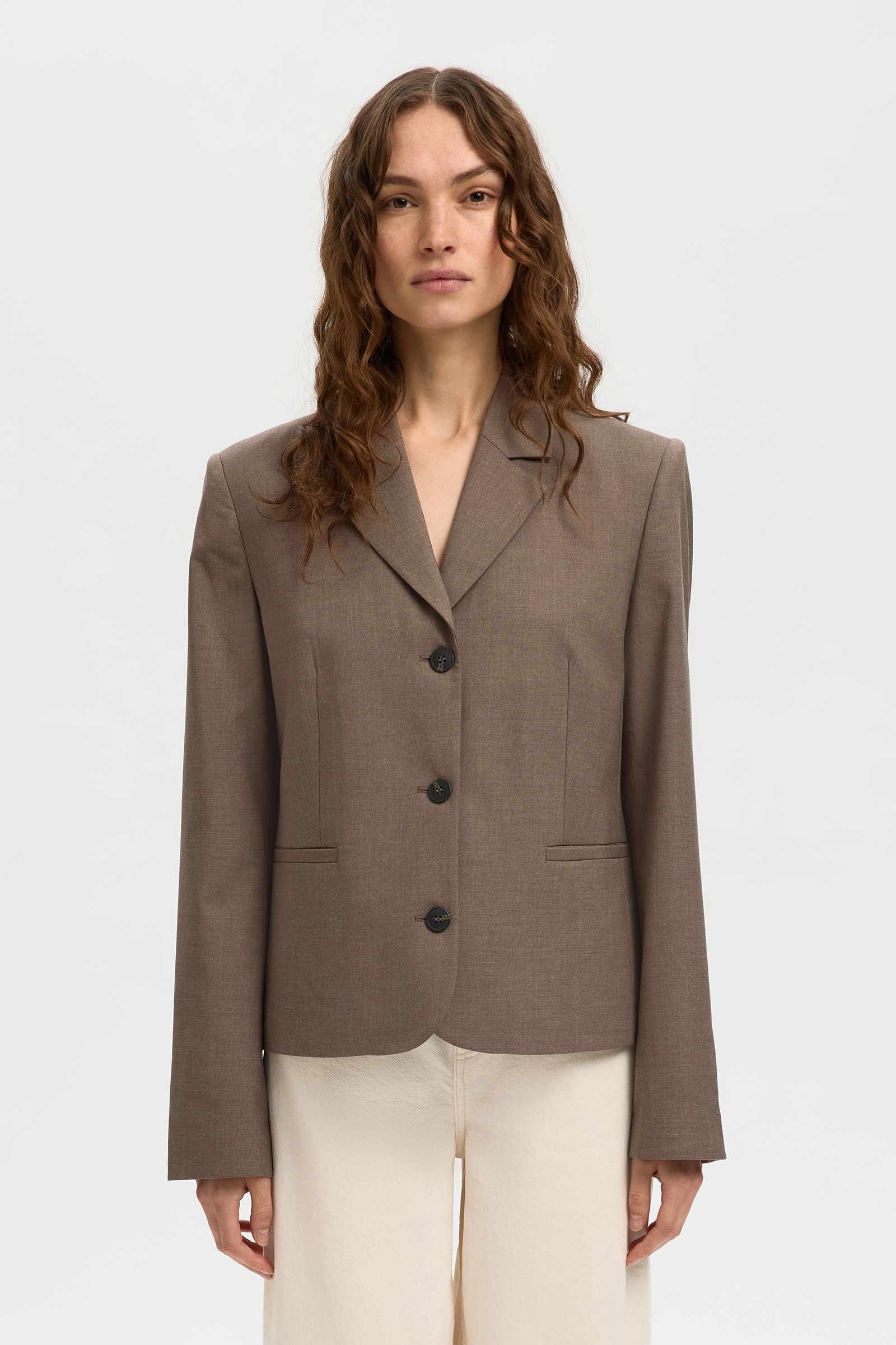 Dames blazer bruin