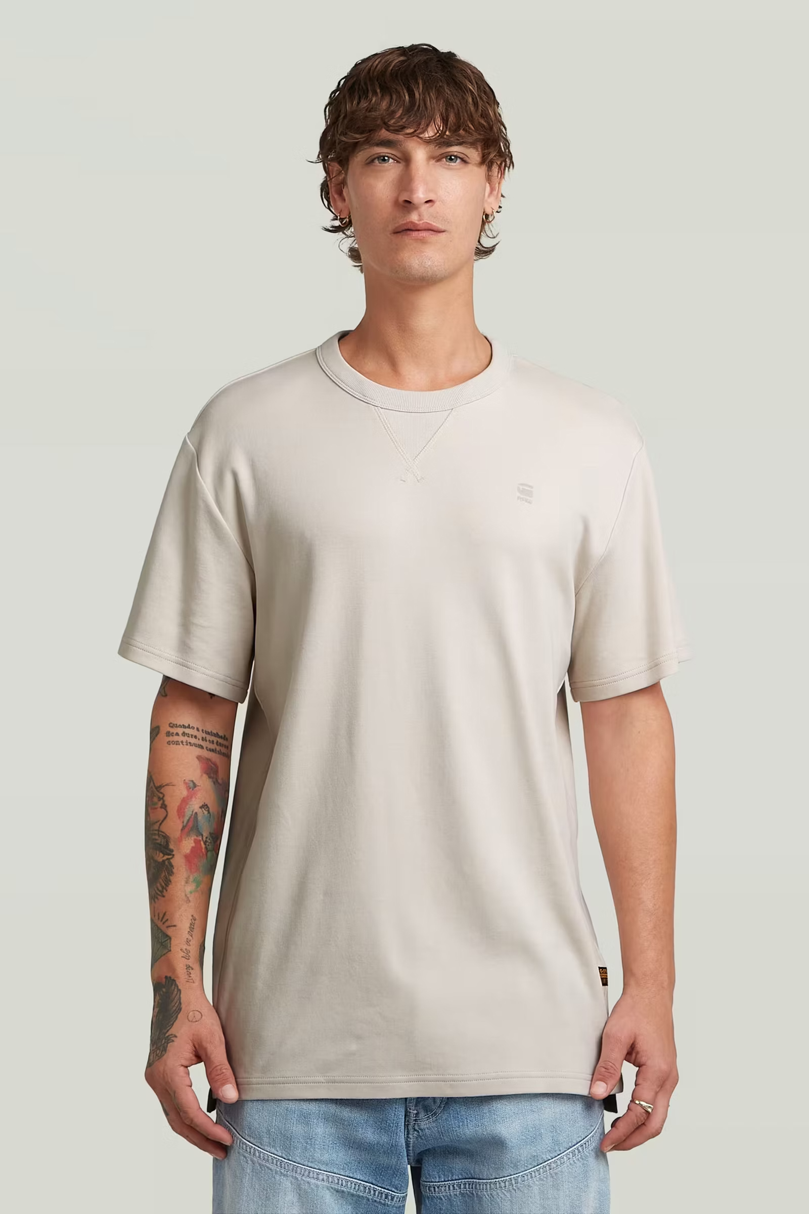 Heren t-shirt kortemouw ecru