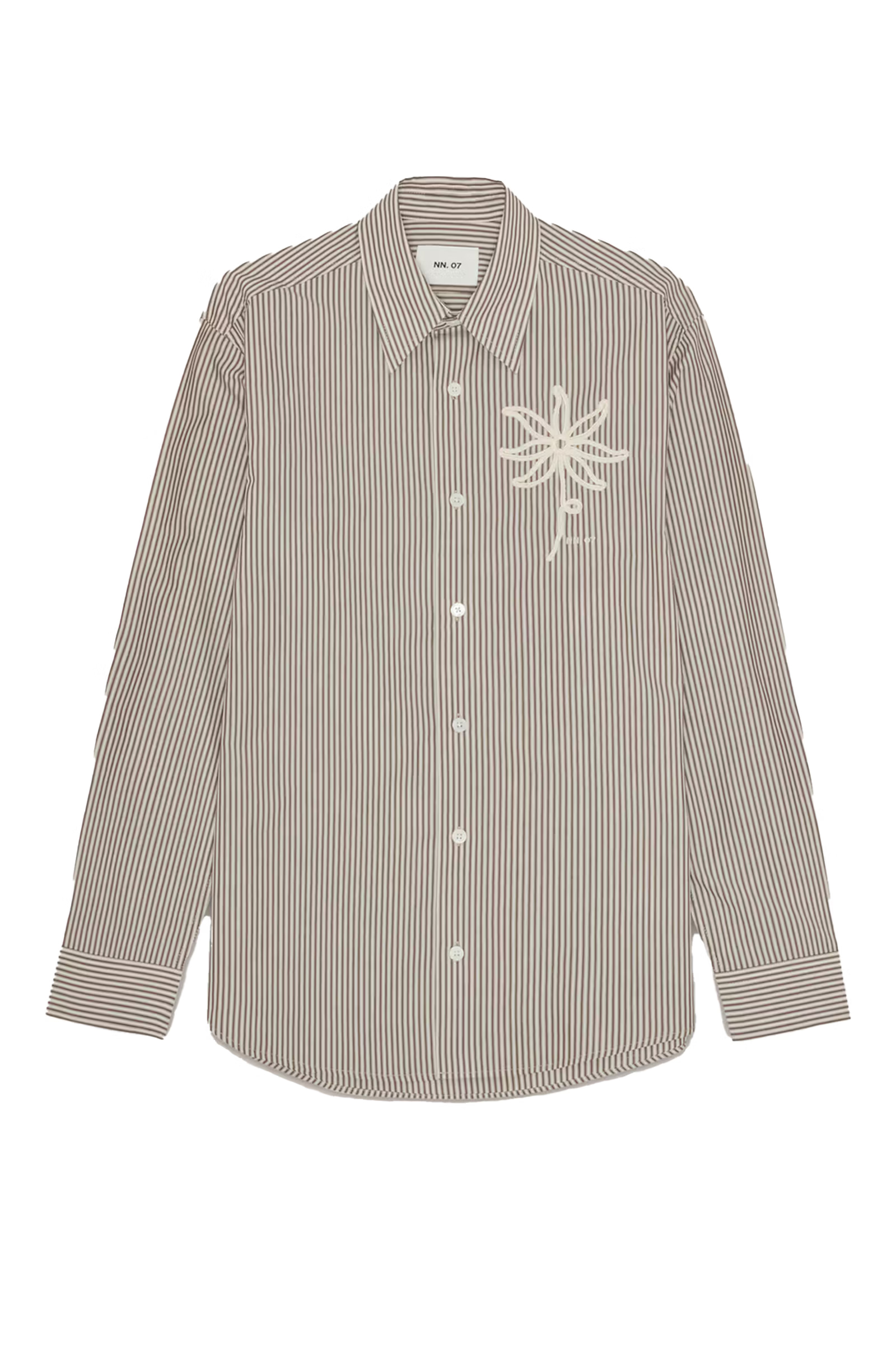 Heren overhemd lm casual bruin