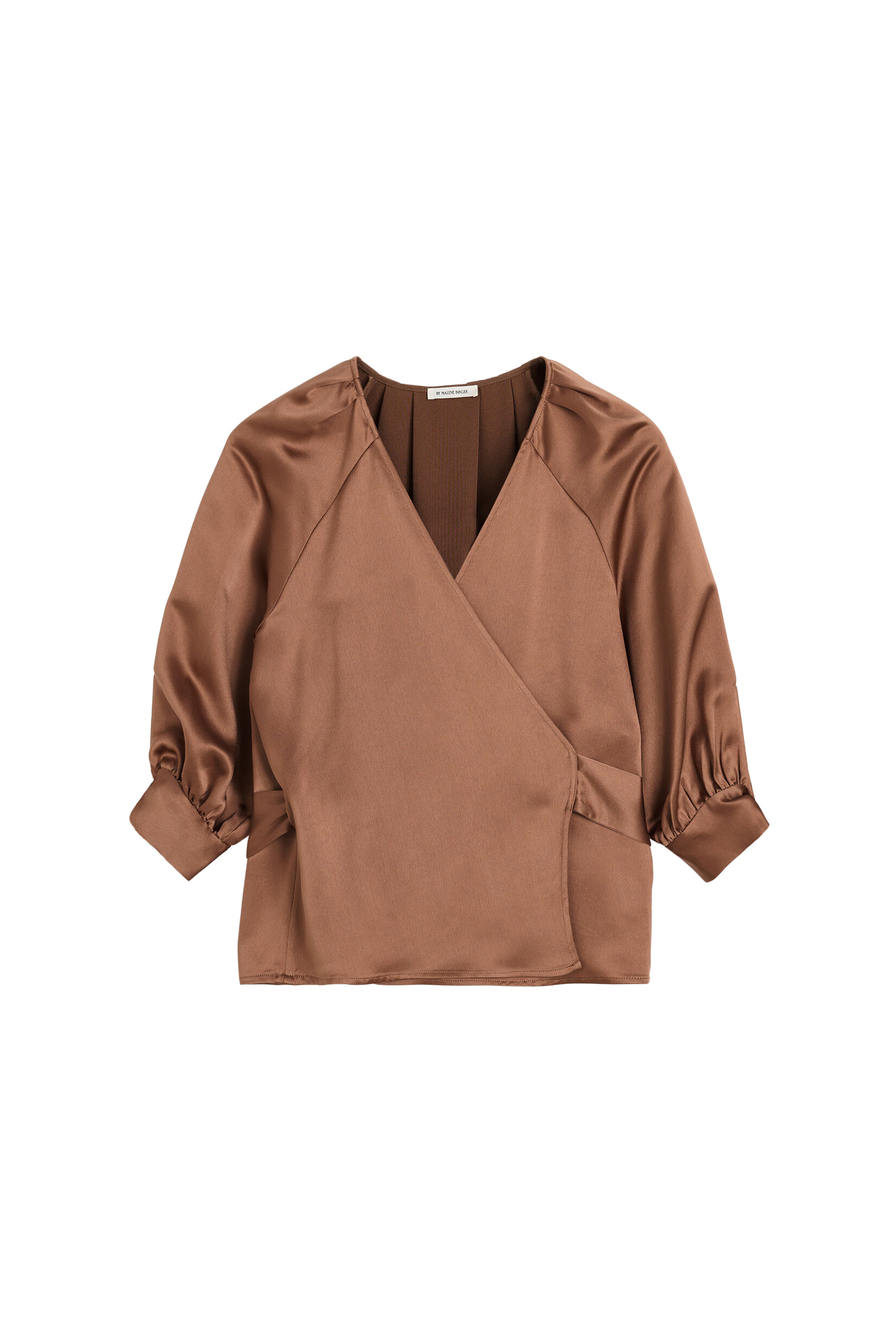 Dames blouse lange mouw bruin