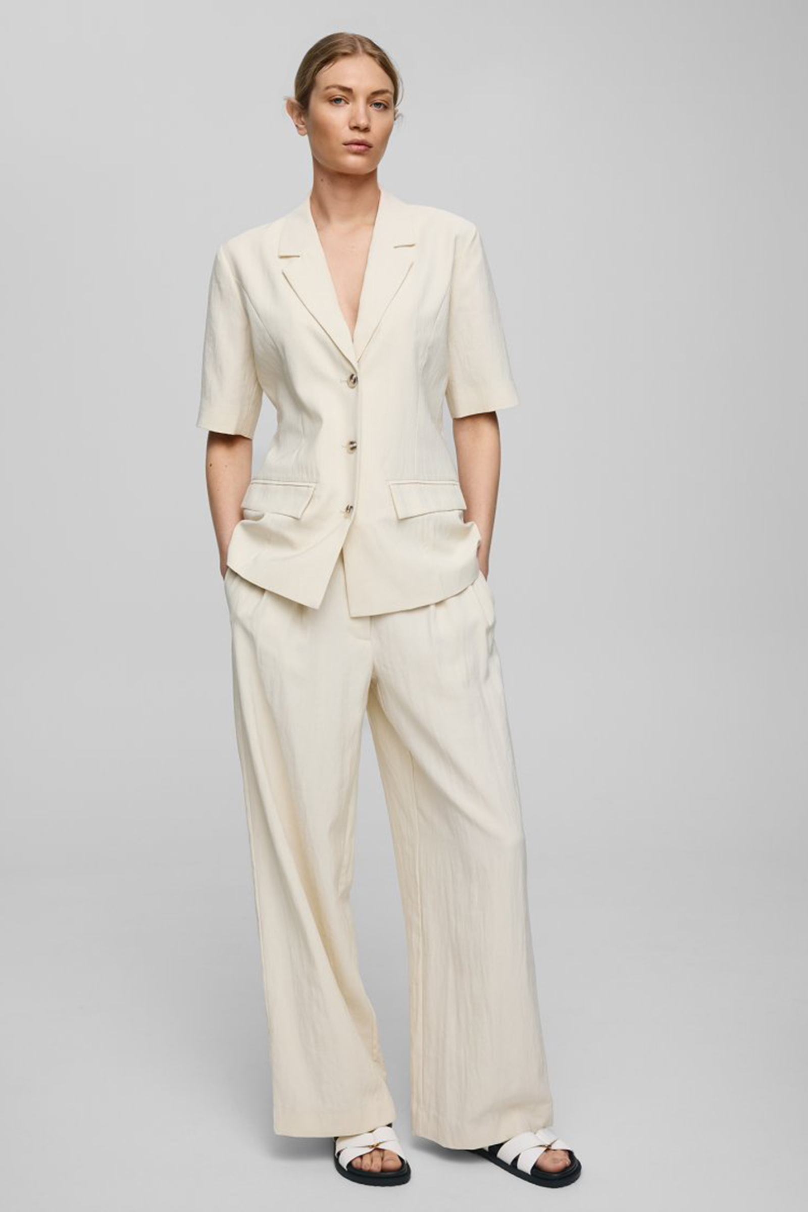 Dames broek ecru