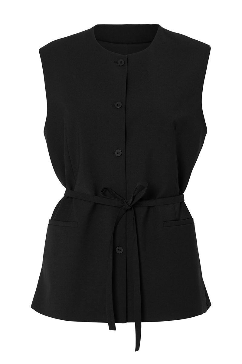 Selected SLFABBI VEST 179099-Black 1