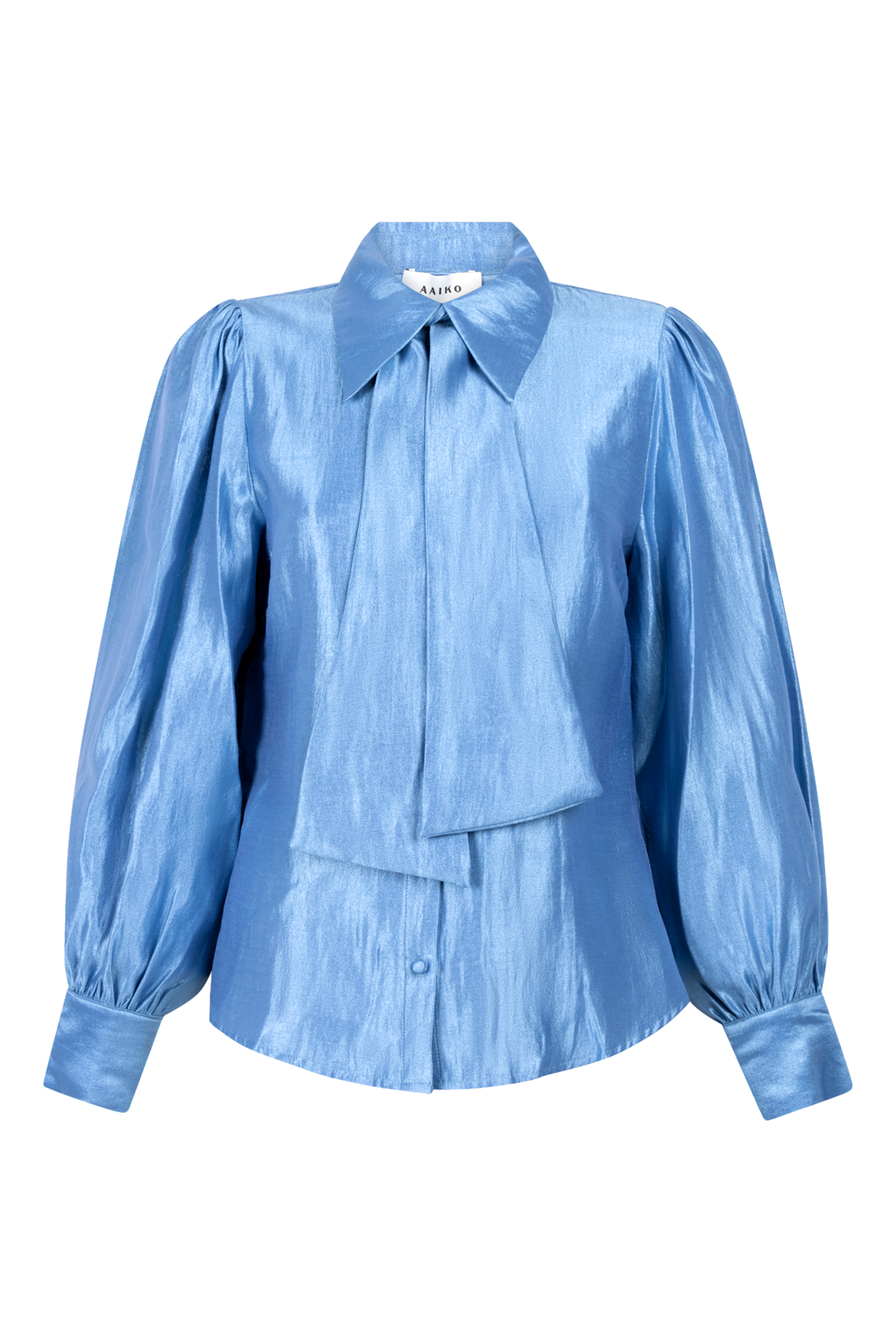 Dames blouse lange mouw blauw