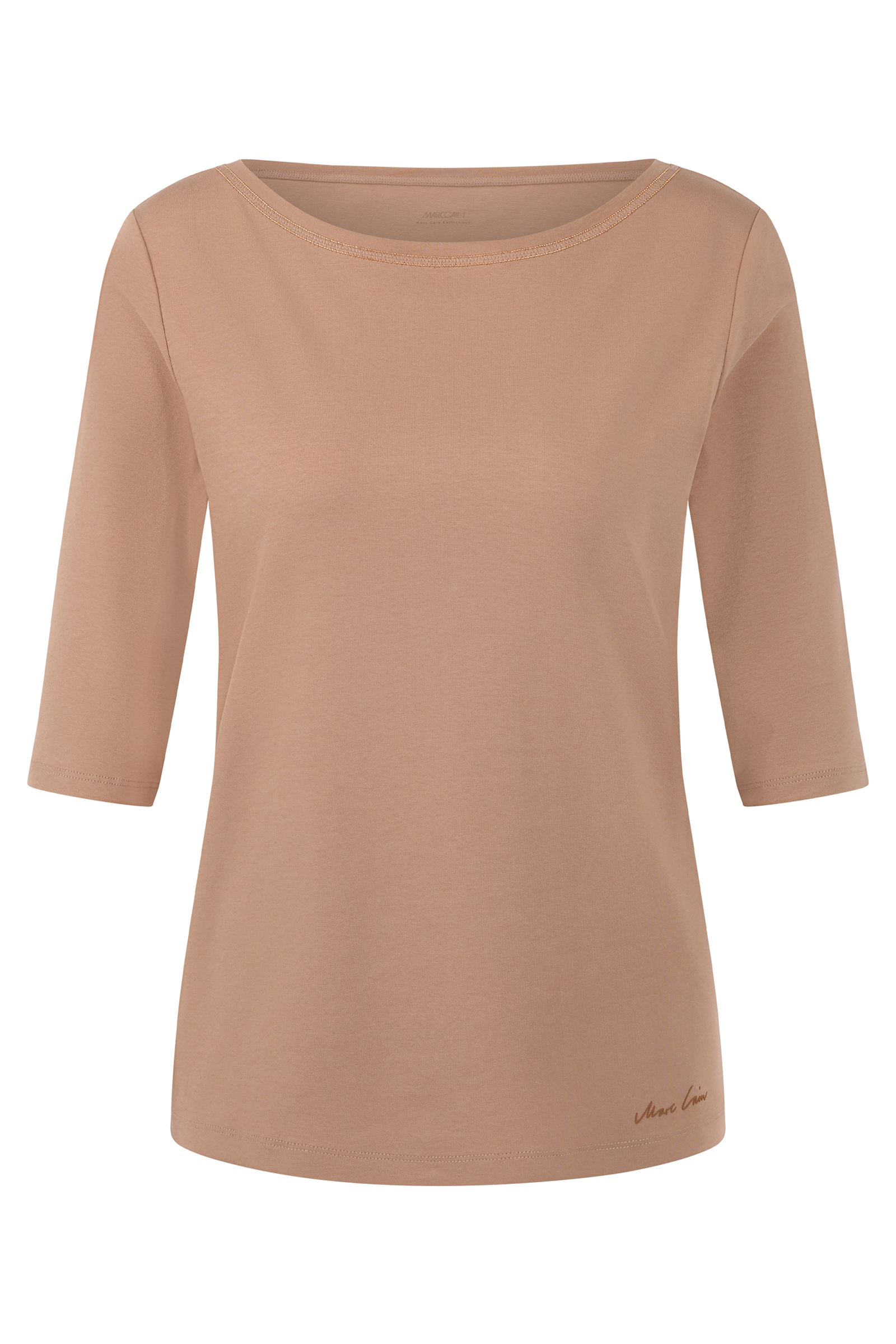 Dames t-shirt korte mouw bruin