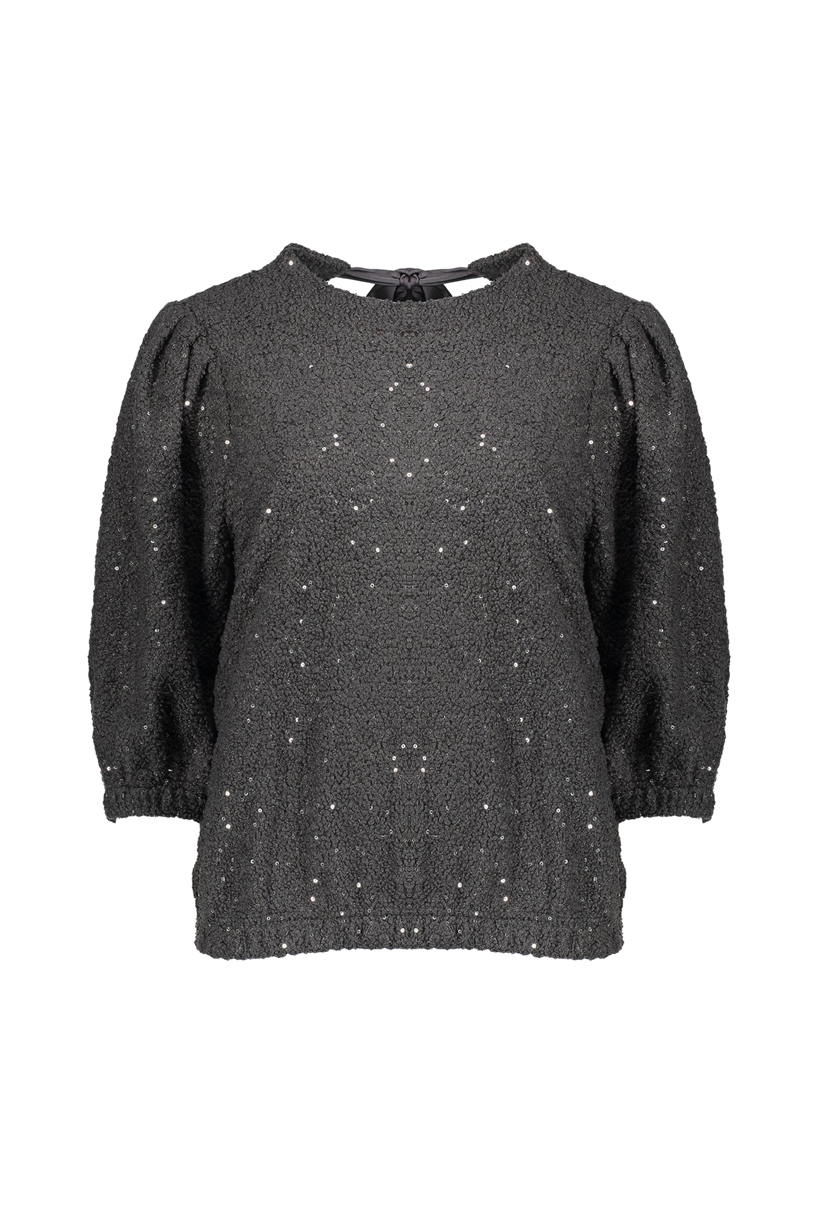 Dames blouse lange mouw grijs