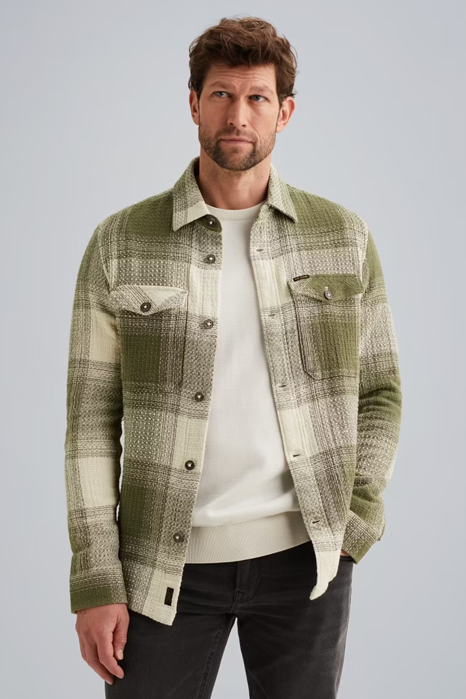 Heren overhemd lm casual groen