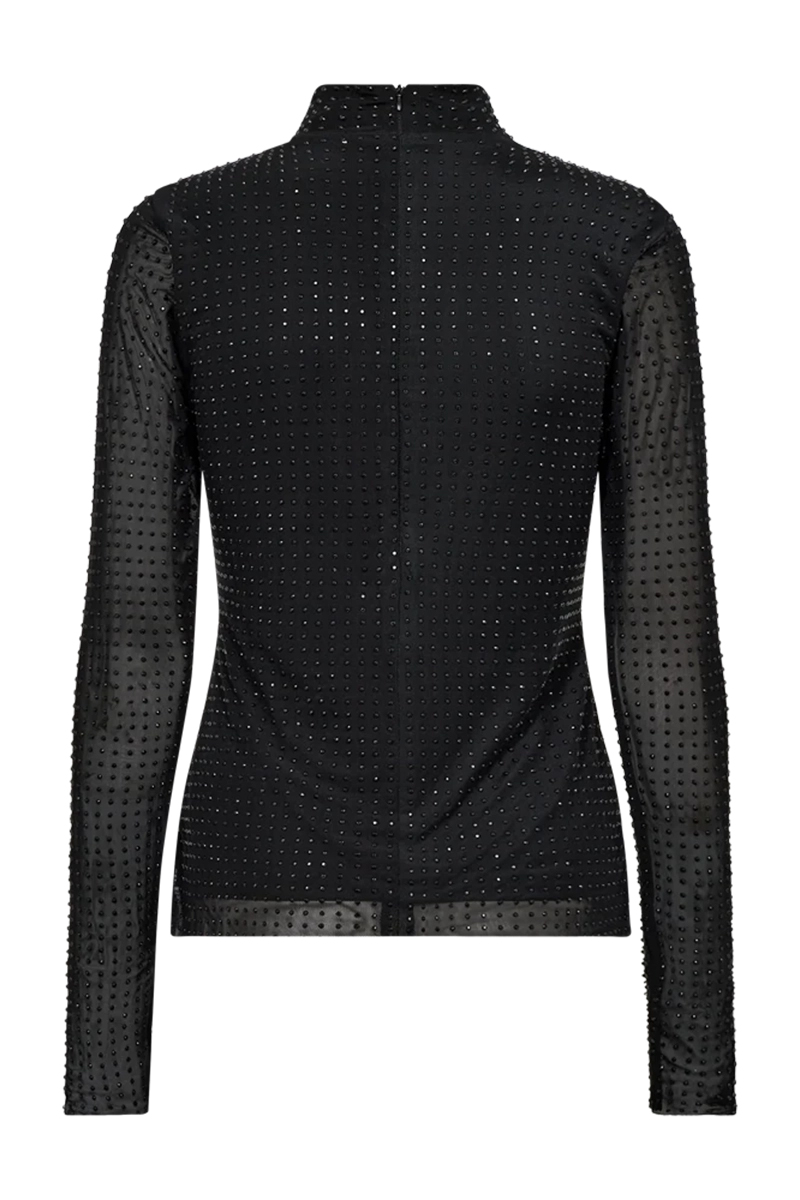 Dames t-shirt lange mouw zwart