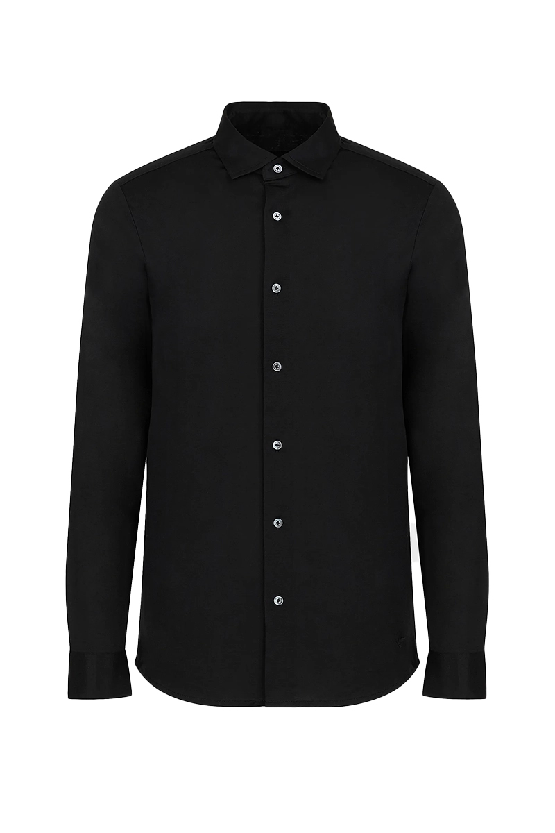 Heren overhemd lm casual zwart