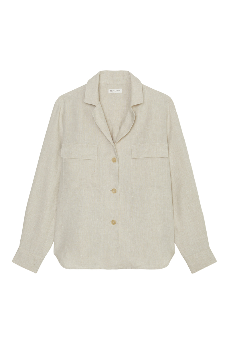Marc O'Polo Overshirt, relaxed fit, long sleeve raw linen 1