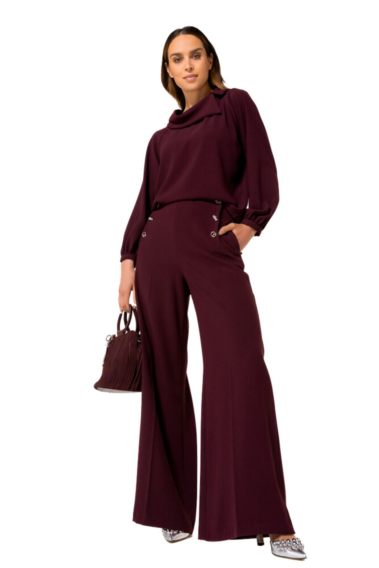 Dames blouse lange mouw rood