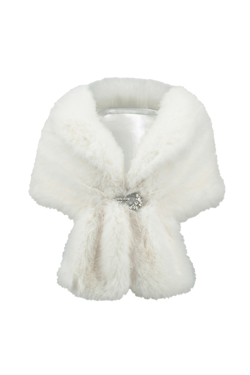 Dames poncho/cape ecru
