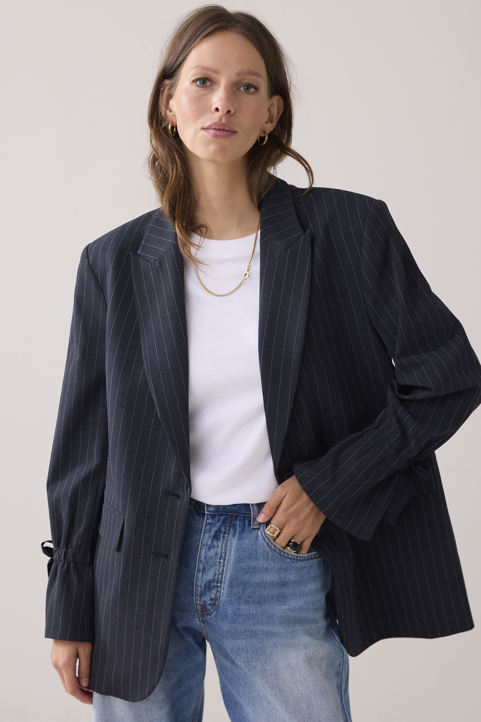 Dames blazer blauw