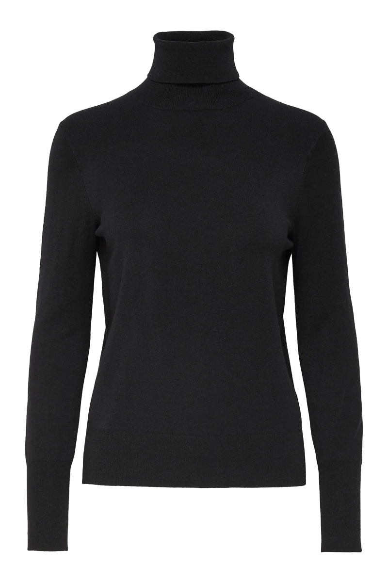 Only ONLVENICE LIFE LS ROLL PULLOVER KNT Zwart-1 1