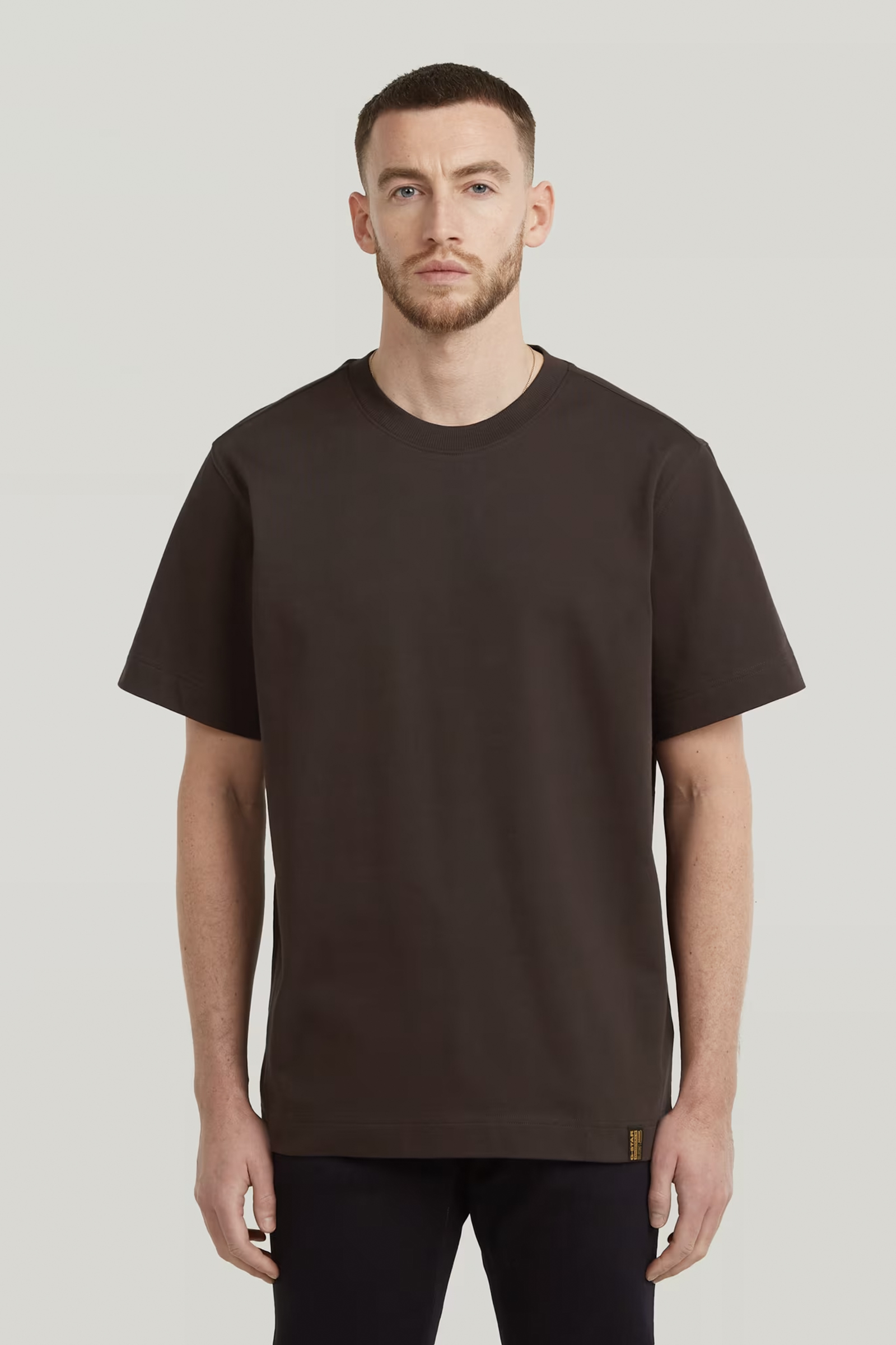Heren t-shirt kortemouw bruin
