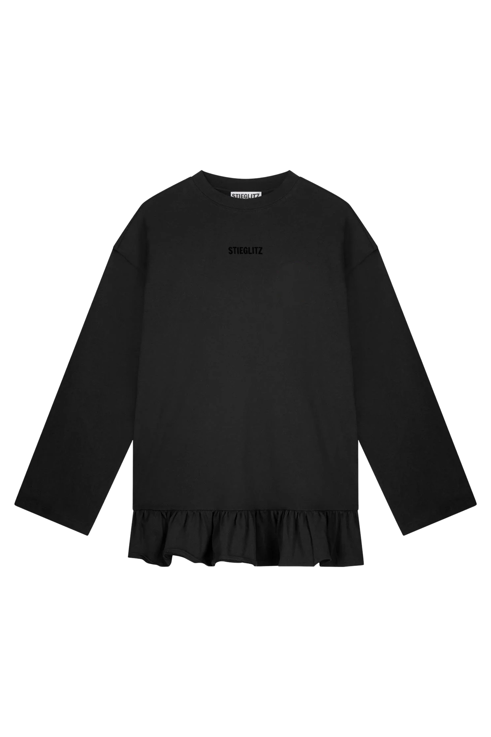 Dames t-shirt lange mouw zwart