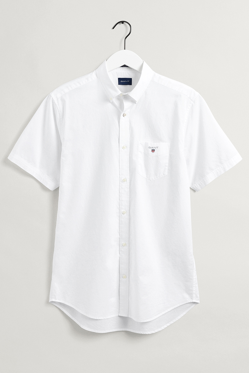Gant REG BROADCLOTH SS BD Wit-1 2