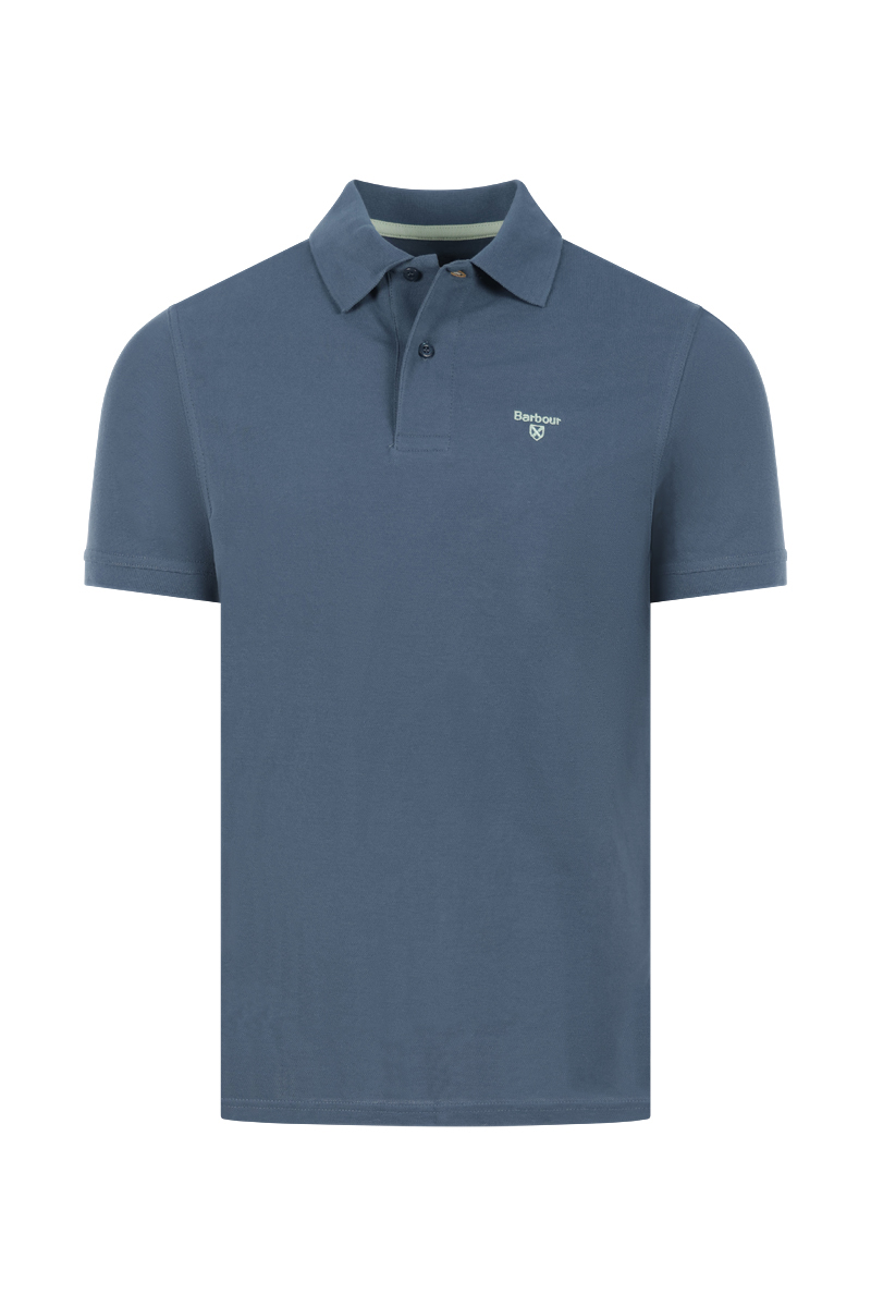 Heren polo korte mouw blauw