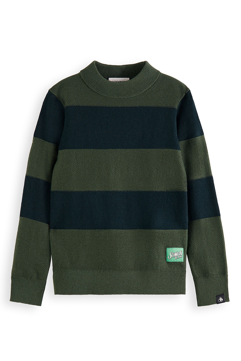 Scotch & Soda Structured pullover Groen-1 1