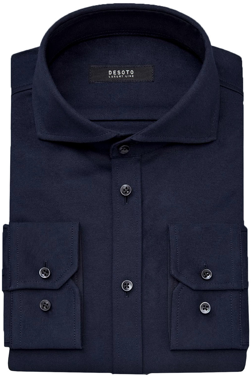 Desoto Luxury Heren overhemd lm dressual Blauw-1 1