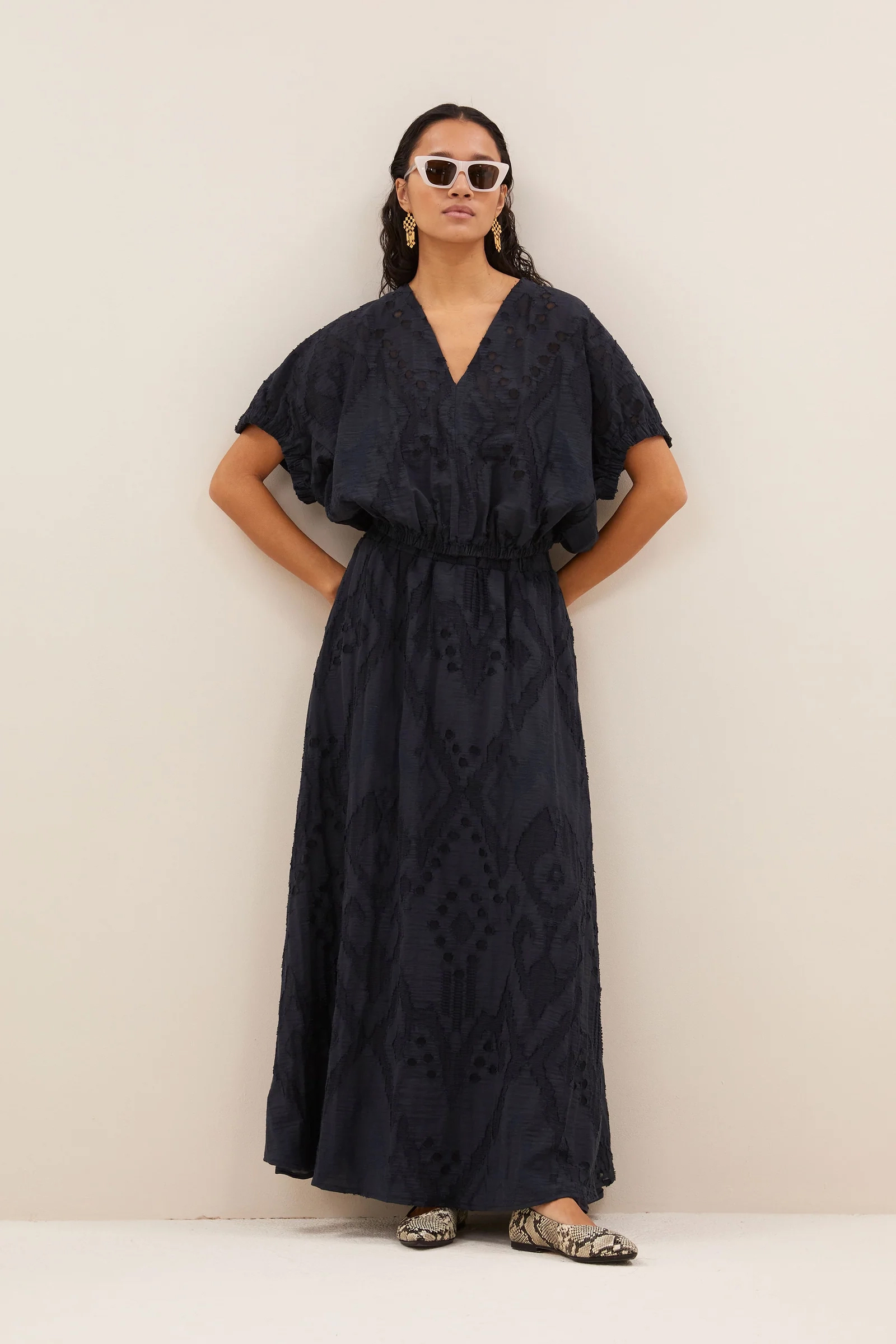 Dames blouse korte mouw blauw