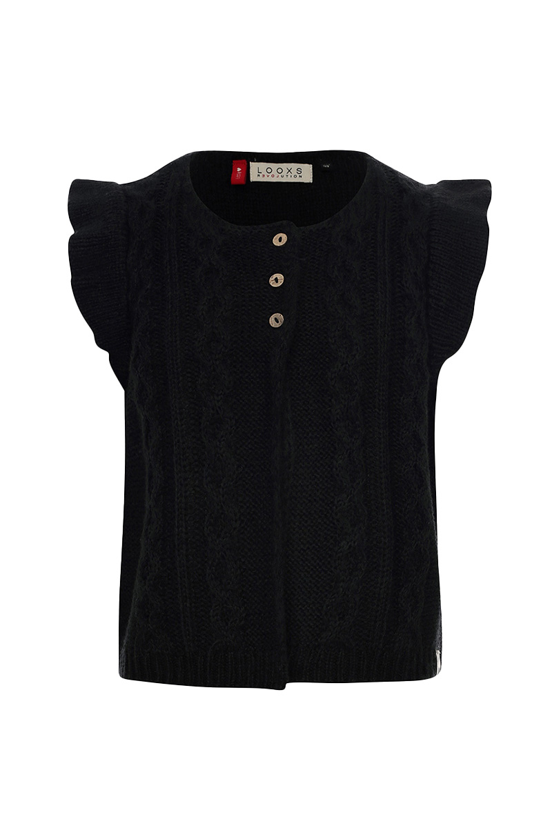 LOOXS LITTLE little knitted gilet Zwart-1 1