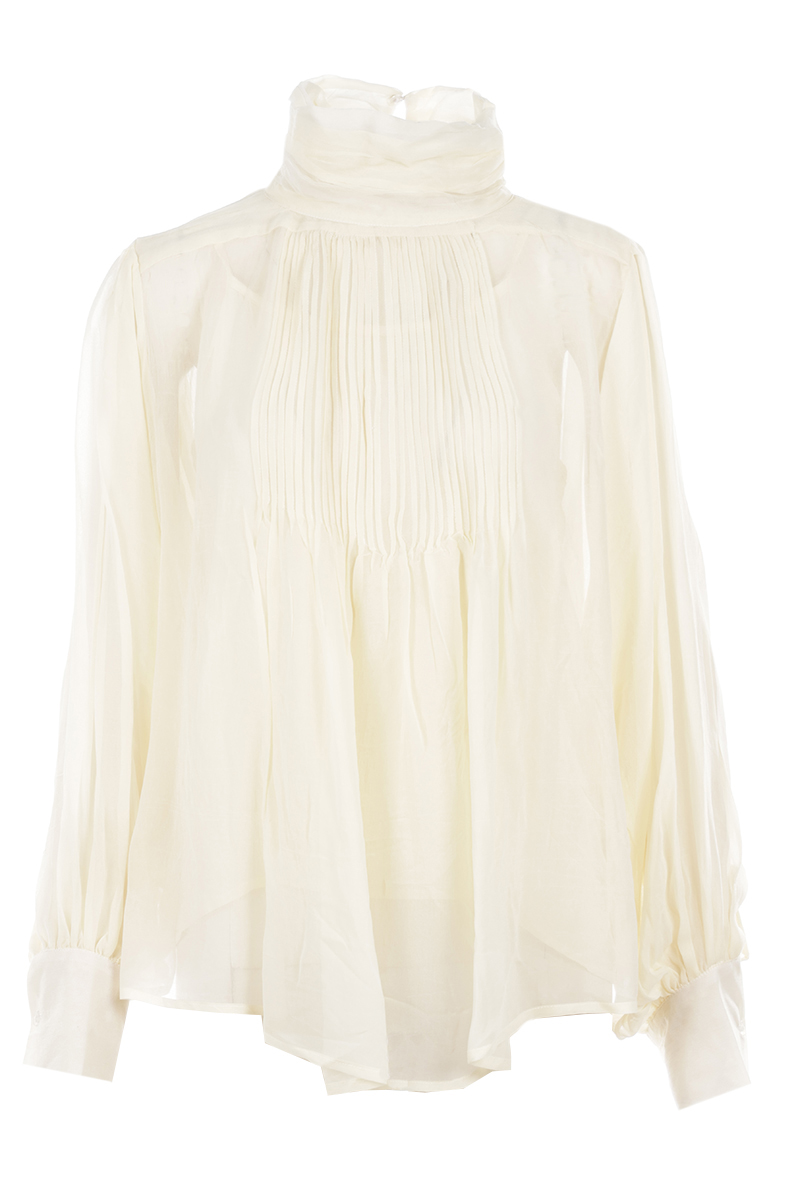 Dames blouse lange mouw ecru
