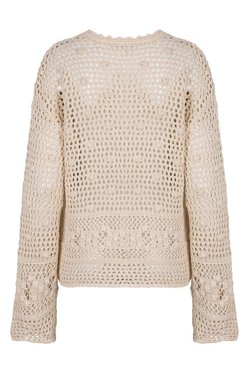 Esqualo Sweater open knit bruin/beige-1 3