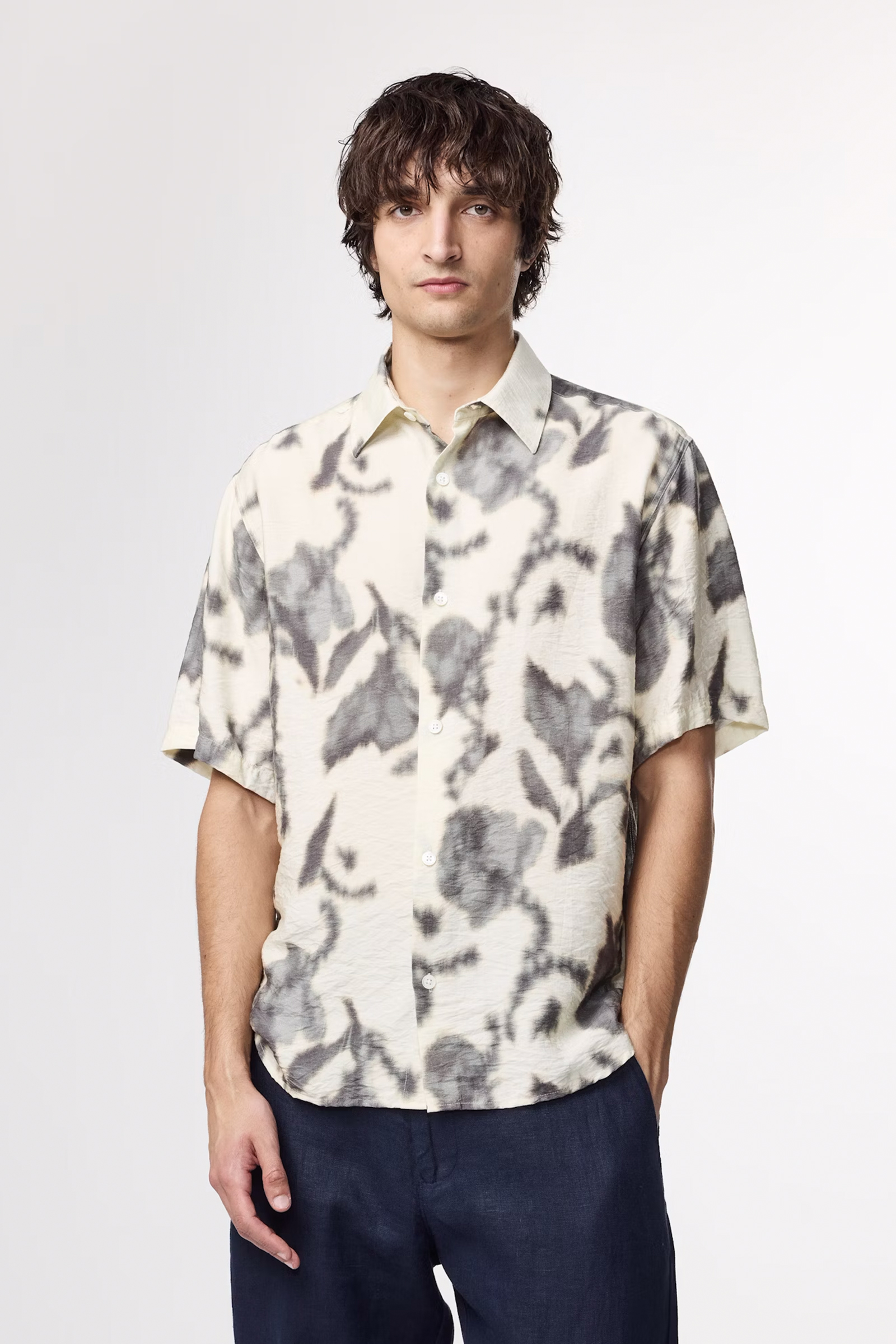 Heren overhemd km casual ecru