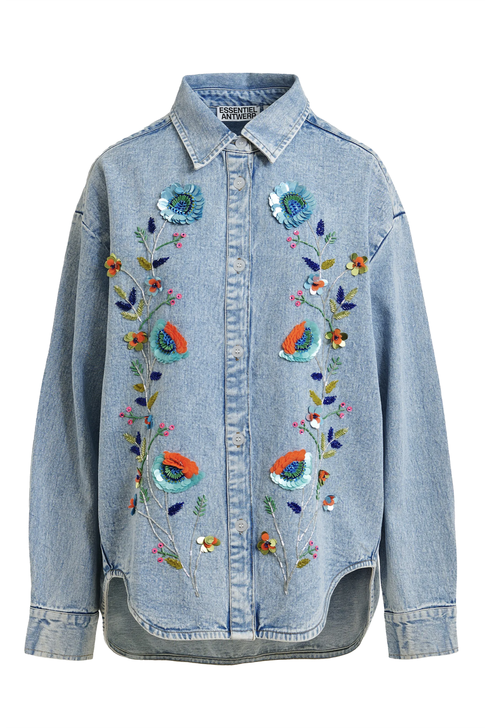 Dames blouse lange mouw blauw