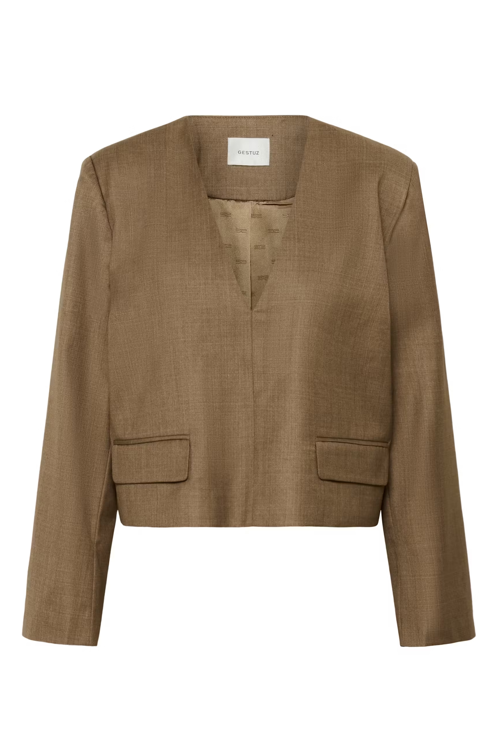 Dames blouse lange mouw bruin