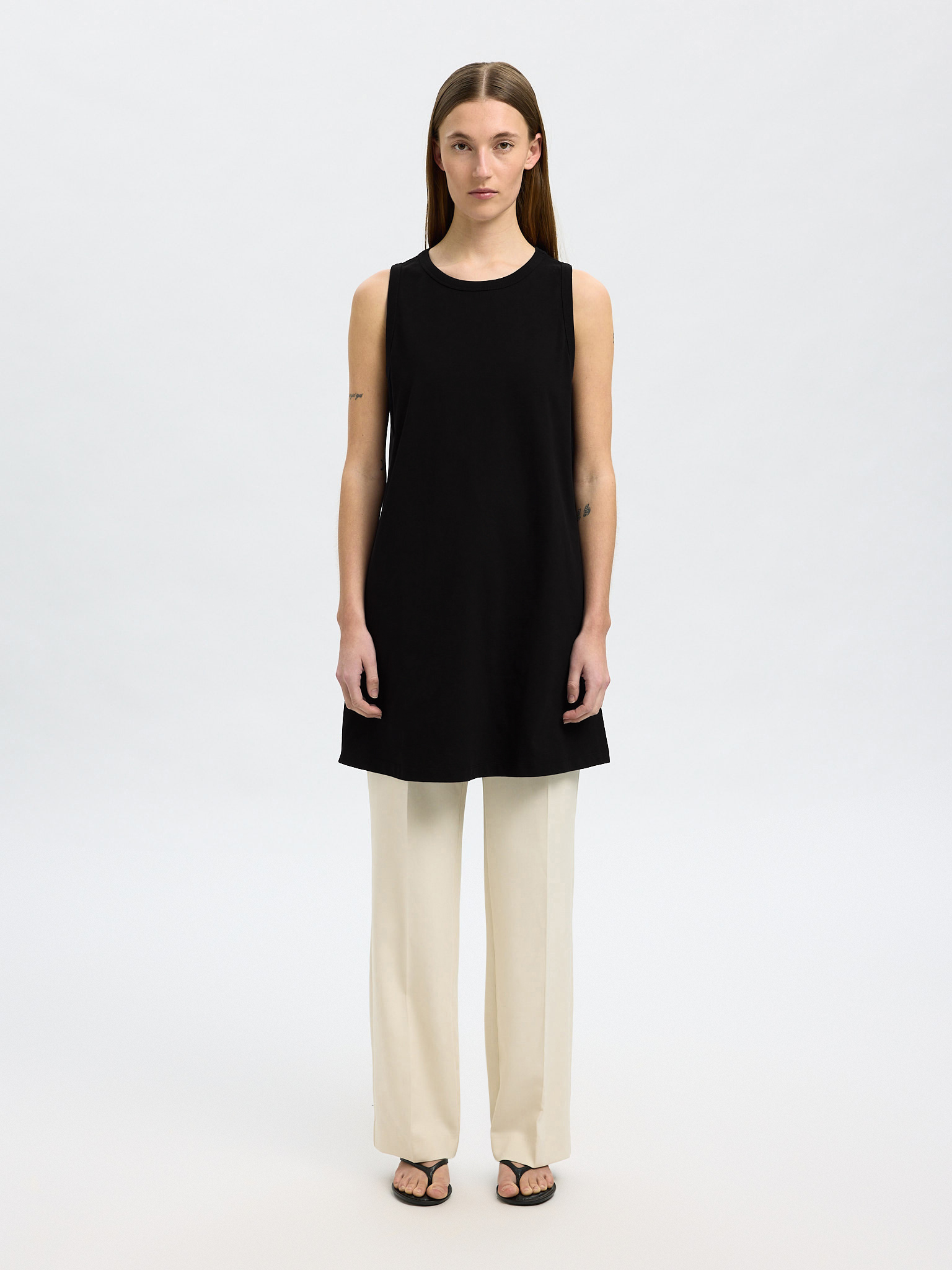 Selected SLFESSENTIAL SL TANK SHORT DRESS NO 179099-Black 2