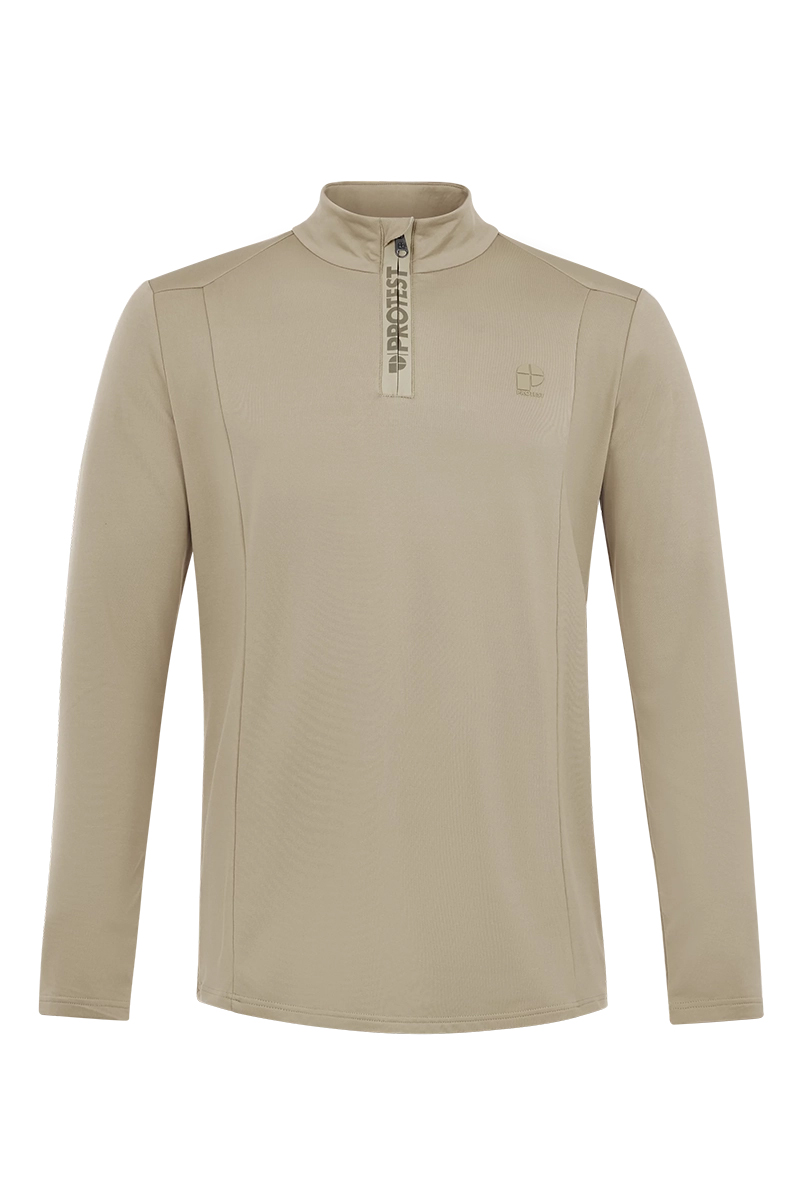 Wintersport heren pully+rits bruin