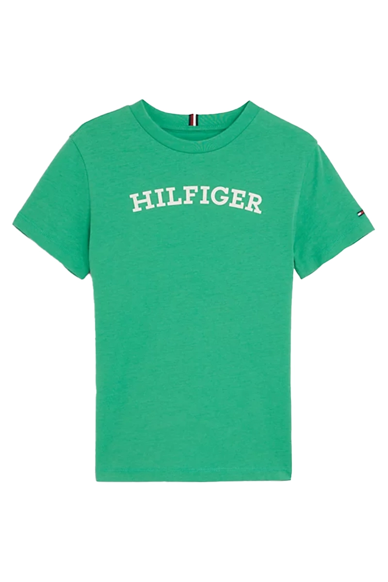 Tommy Hilfiger HILFIGER ARCHED TEE Groen-1 Voorwinden