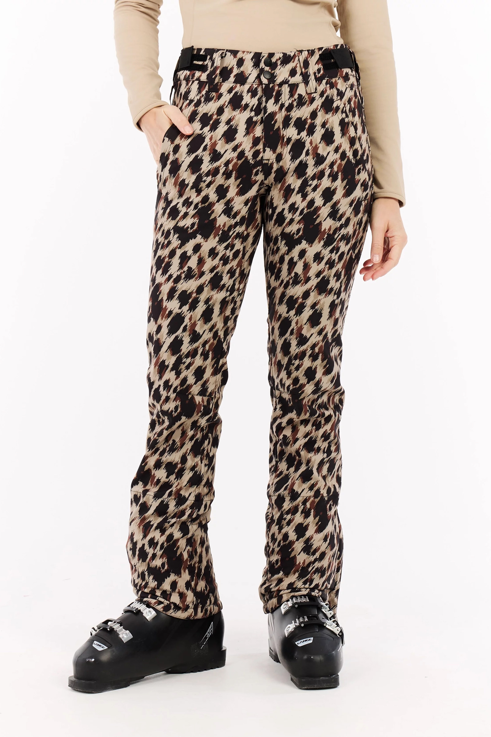 Wintersport dames strechbroek bruin