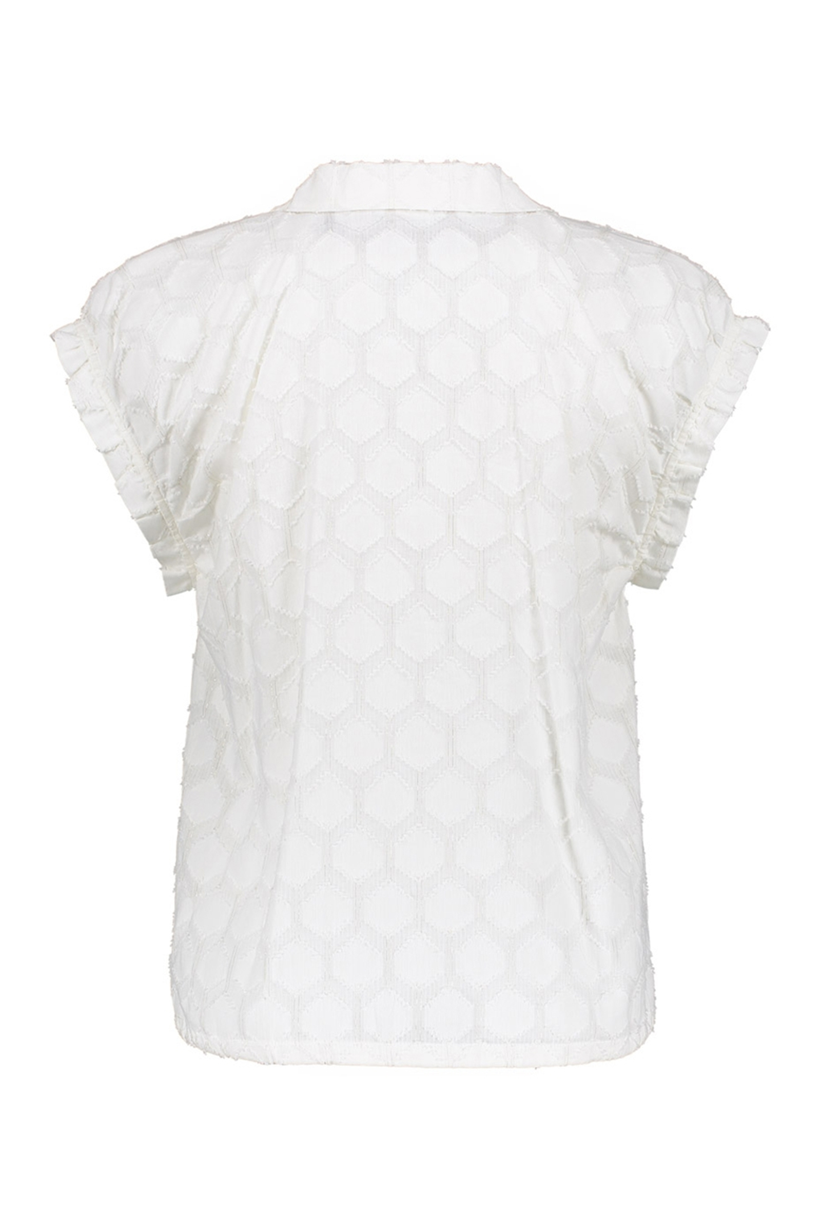 Dames blouse korte mouw ecru