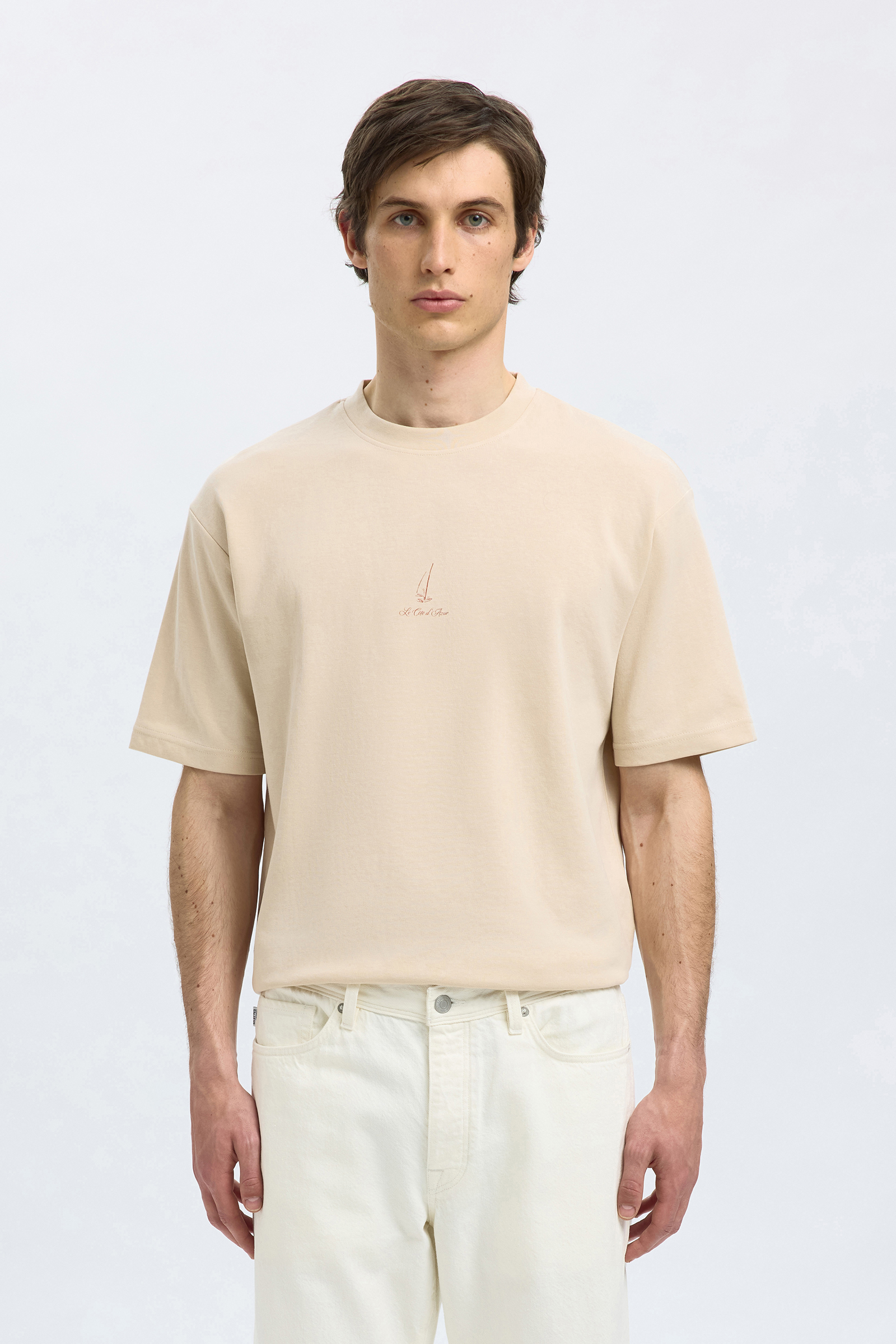 Heren t-shirt kortemouw bruin