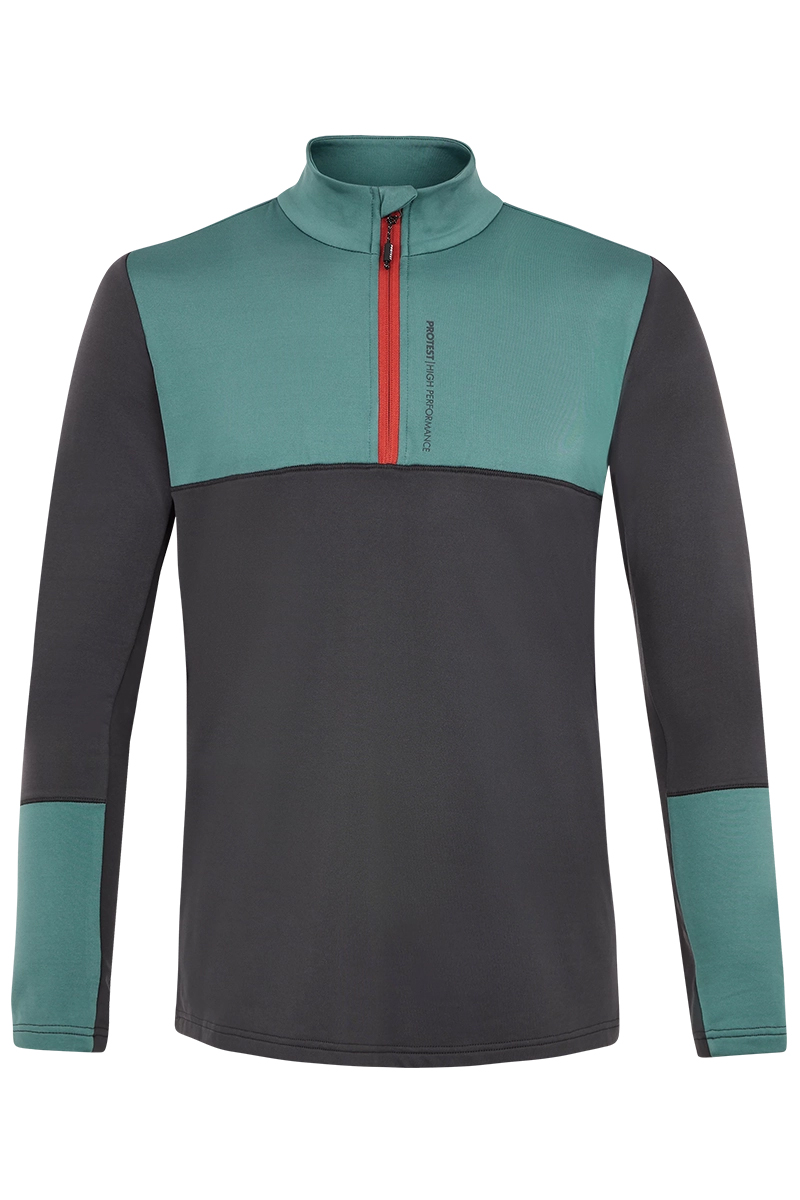 Wintersport heren pully+rits grijs
