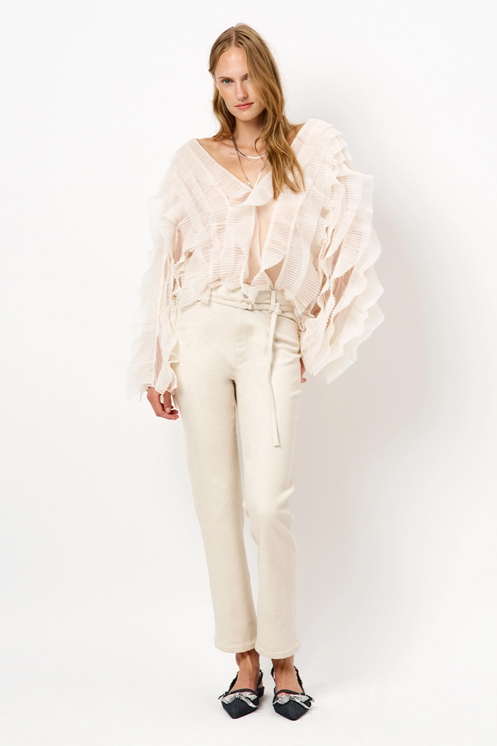 Dames broek ecru