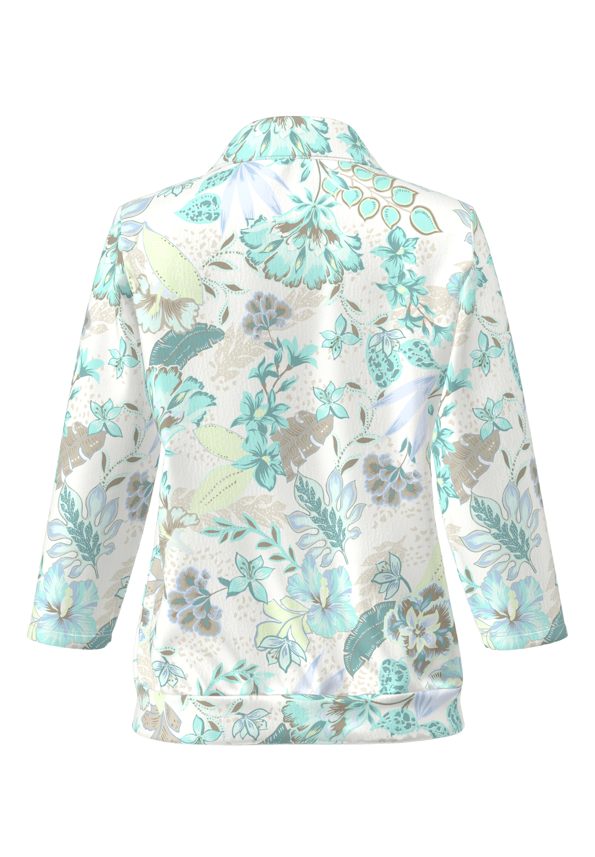 Dames t-shirt lange mouw blauw