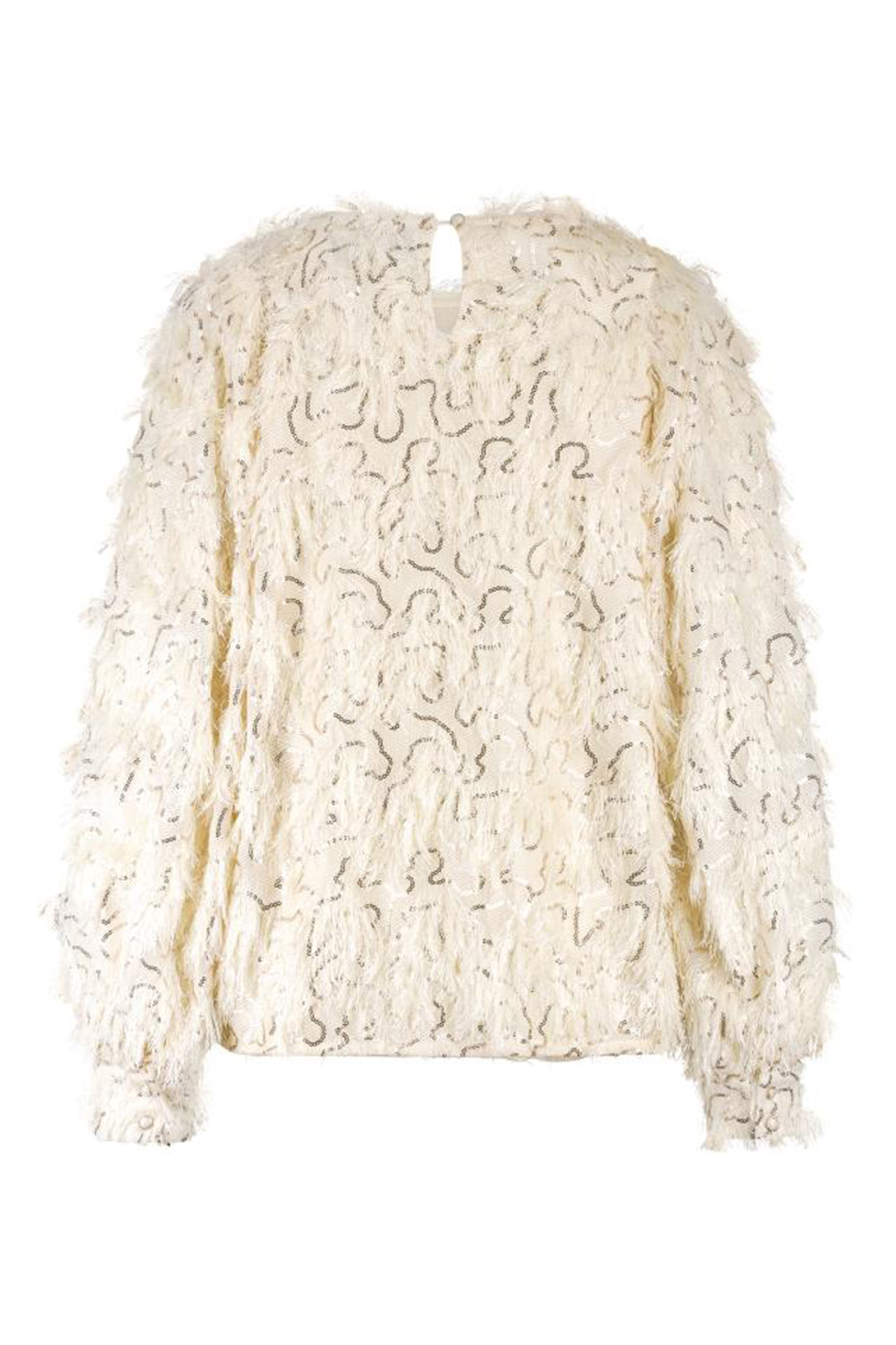 Dames blouse mouwloos ecru